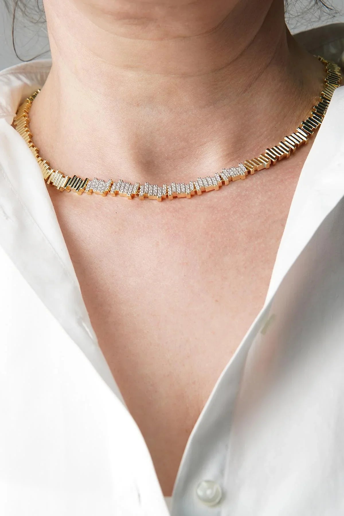 FRNCH Zirkon Taşlı Altın Renk Kadın Kolye FRJ30815-915-G