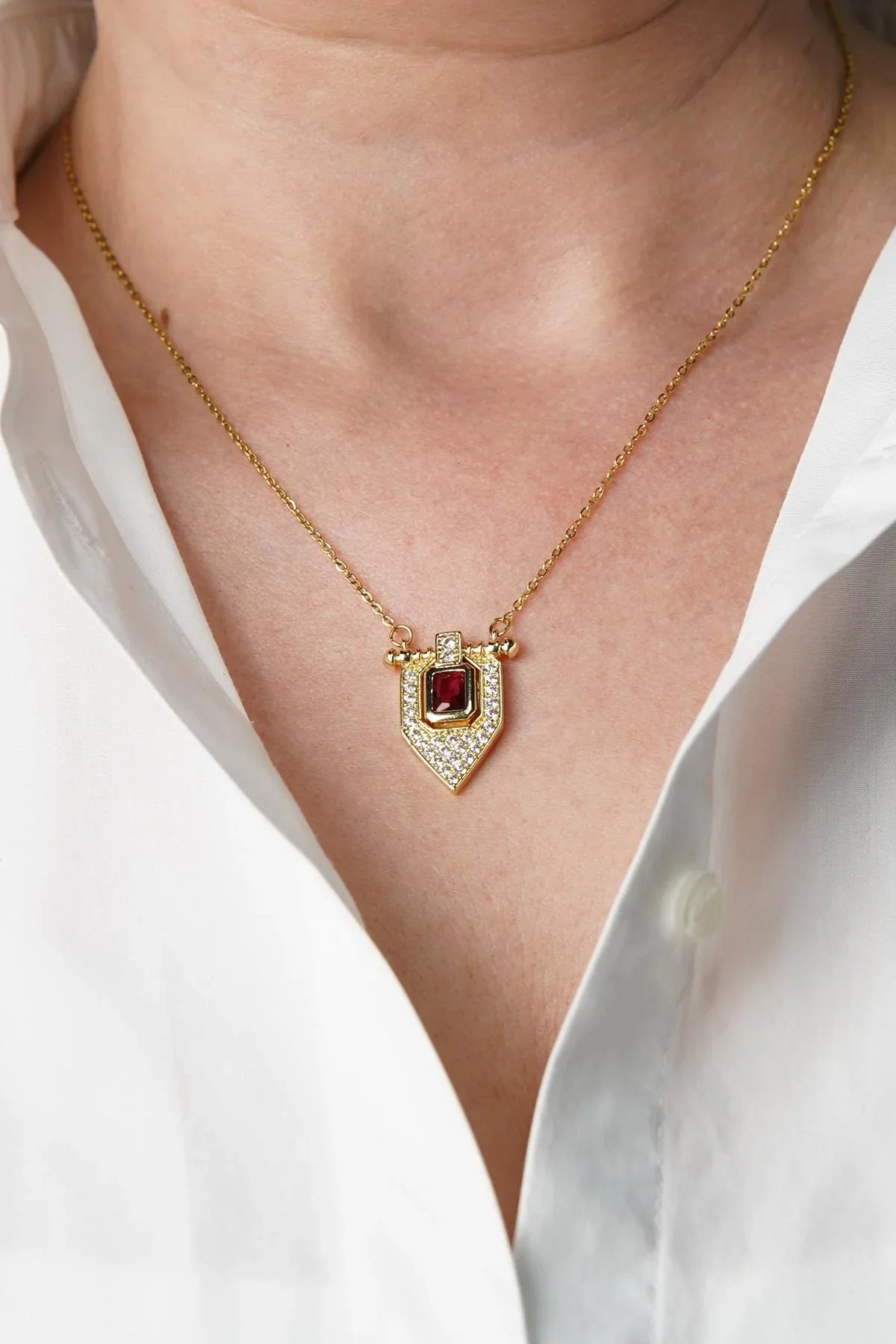 FRNCH Zirkon Taşlı Altın Renk Kadın Kolye FRJ30818-918-G