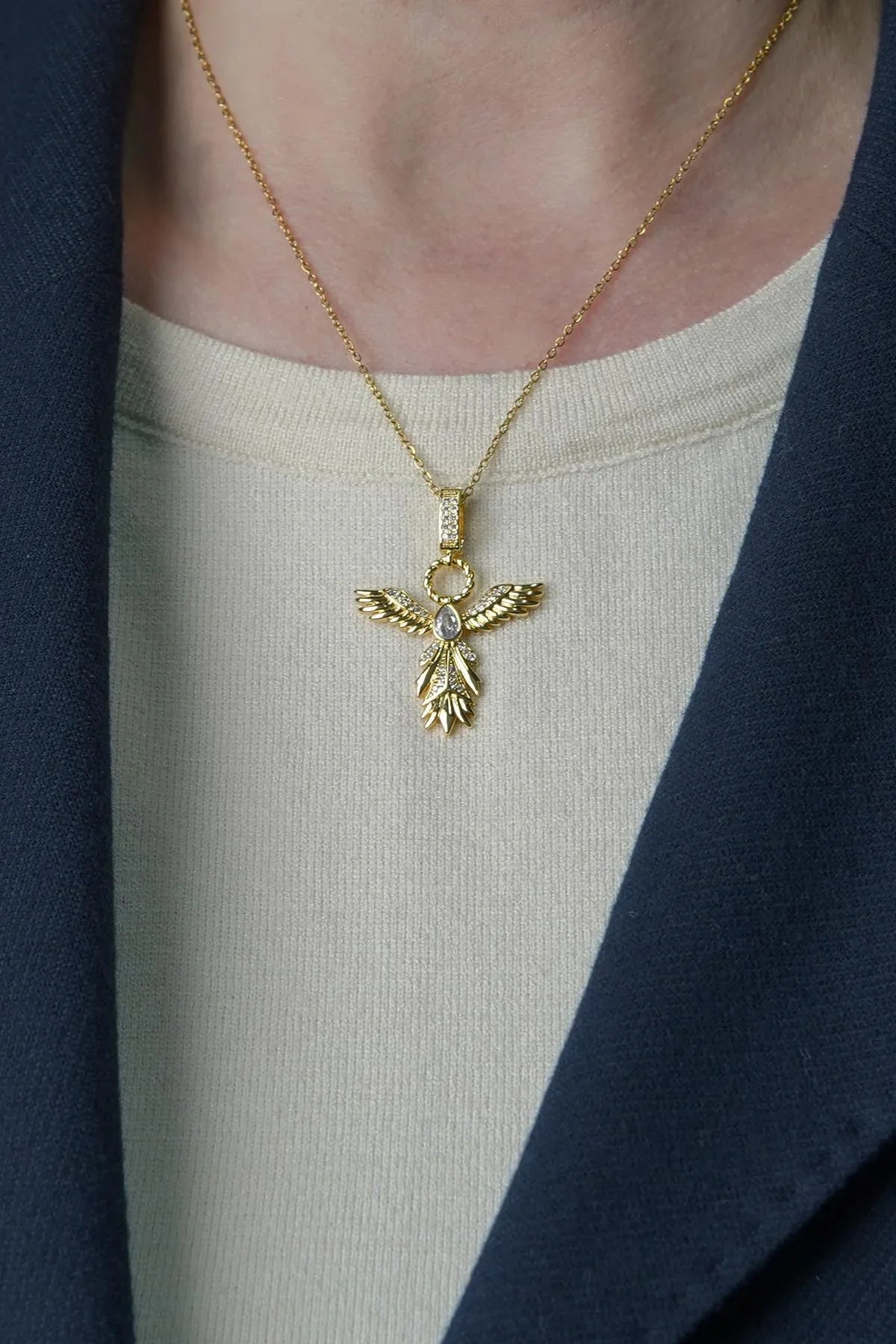 FRNCH Zirkon Taşlı Altın Renk Kadın Kolye FRJ30822-922-G