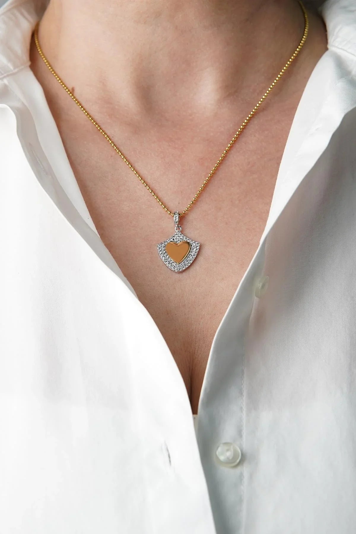 FRNCH Zirkon Taşlı Altın Renk Kadın Kolye FRJ30825-925-G