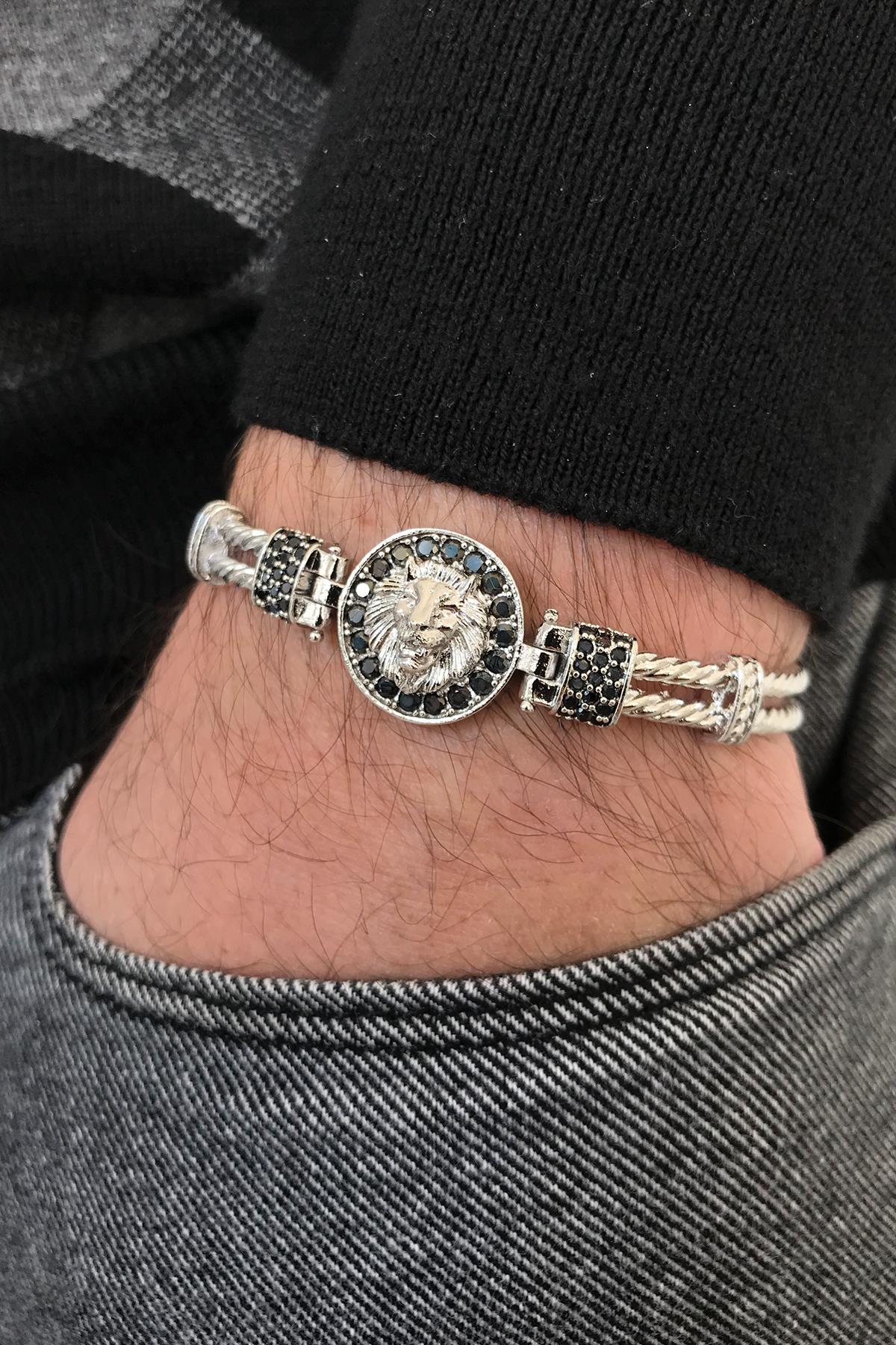 FRNCH TMJ11140-1240-A Aslan Figürlü Zirkon Bileklik