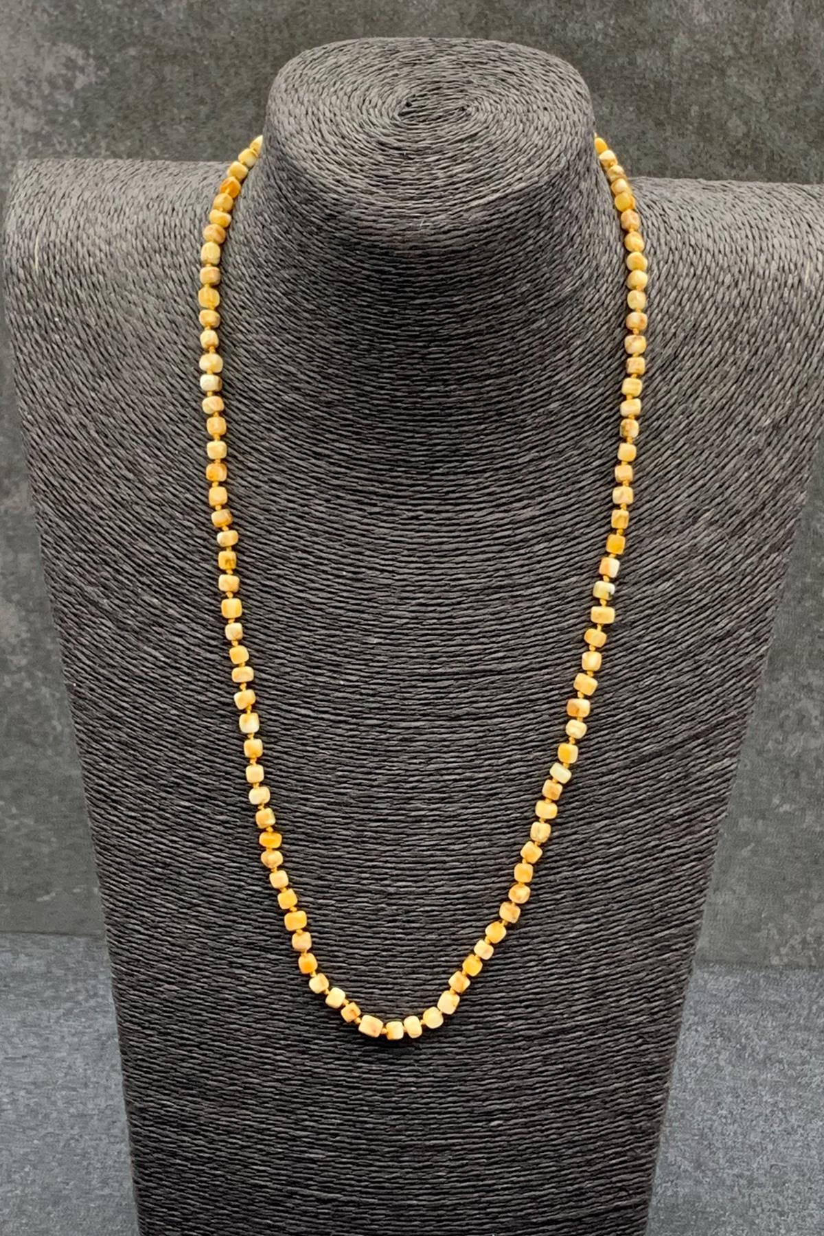 FRNCH 1.Sınıf Sertifikalı Baltık Damla Kehribar Taşlı Erkek Kolye FRJ30457-557-K