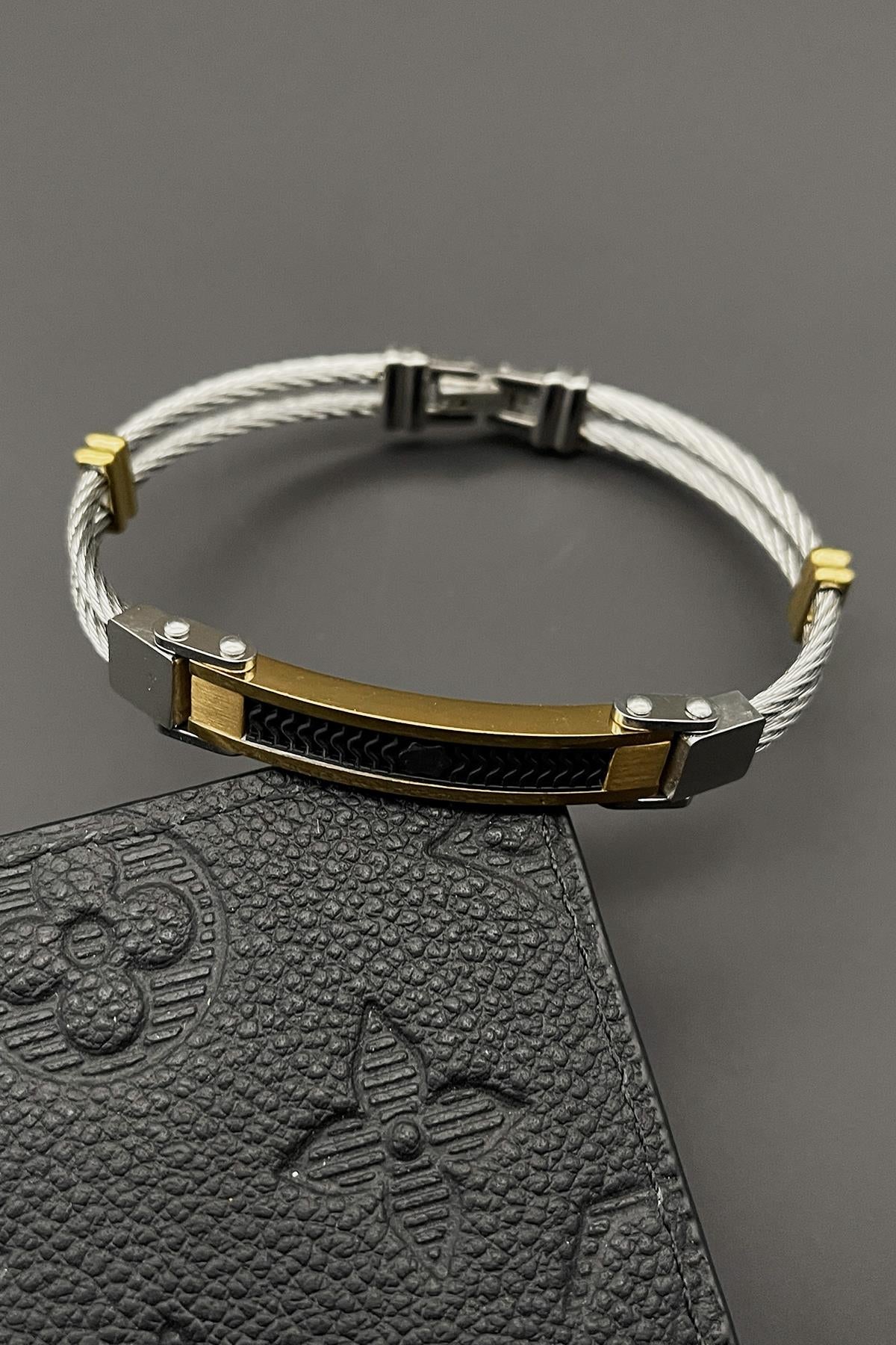 FRNCH 316L Çelik İtalyan Model Altın Renkli Erkek Bileklik FRJ11622-1722-AG