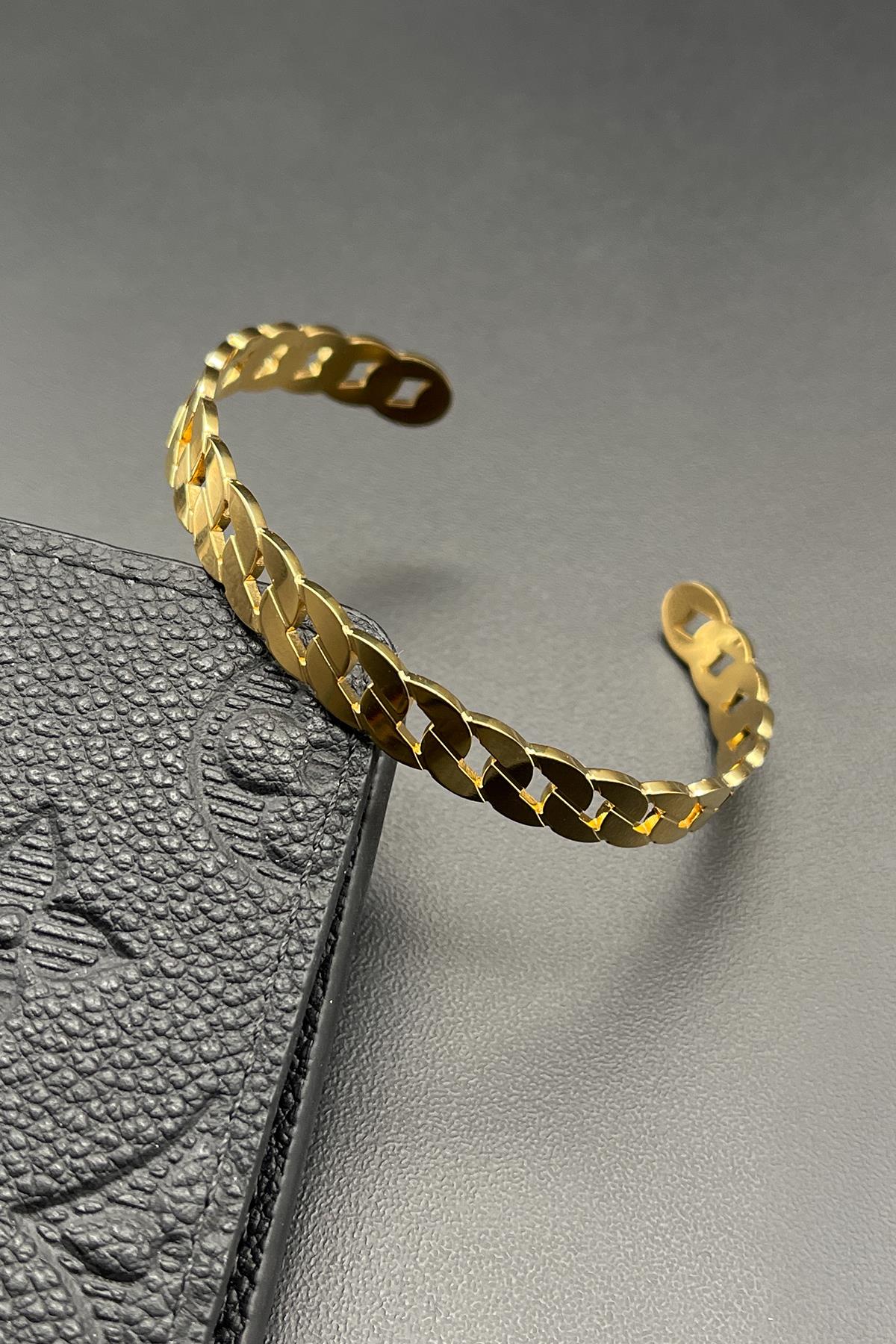 FRNCH 316L Çelik İtalyan Model Altın Renkli Erkek Bileklik FRJ11804-1904-G