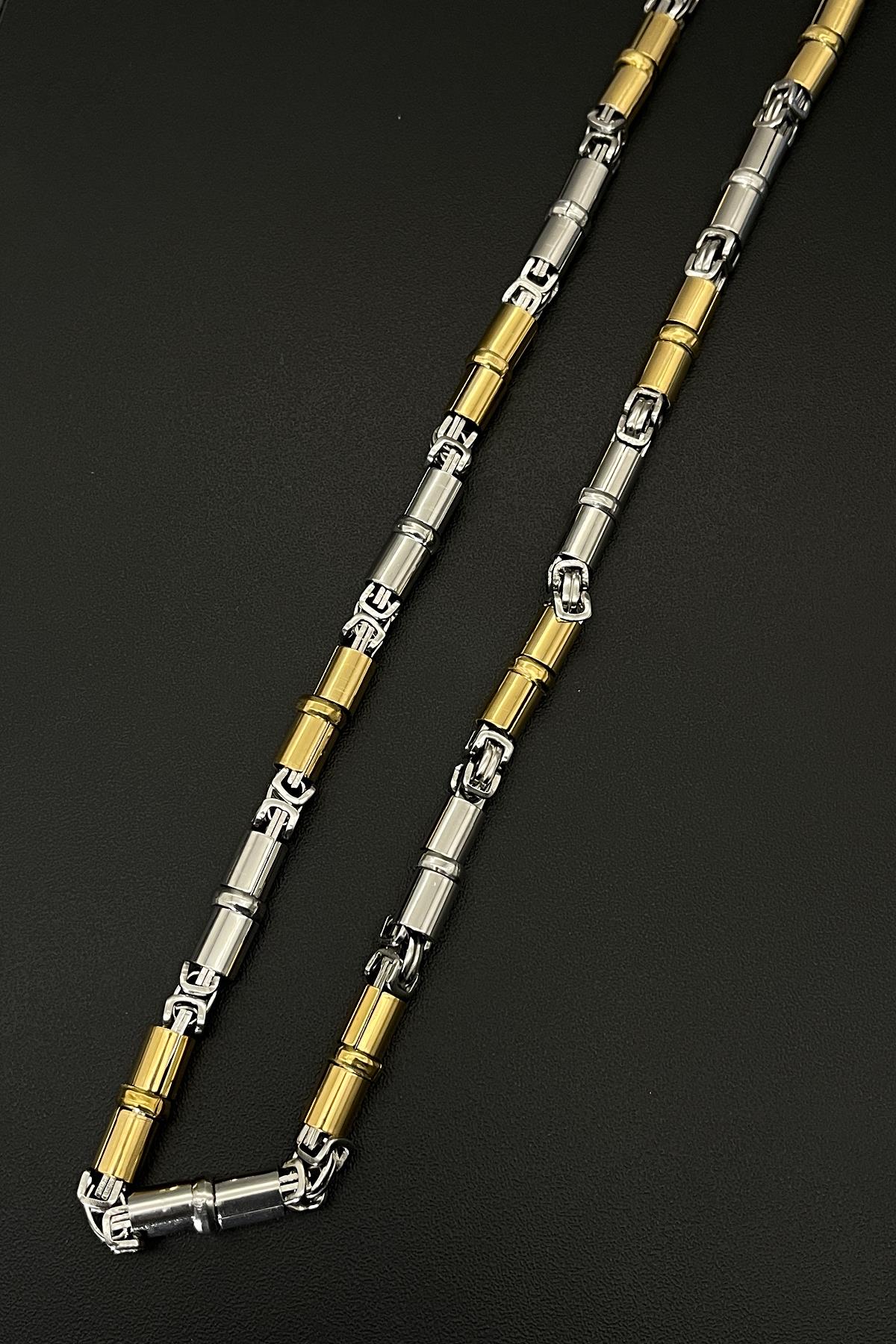 FRNCH 316L Çelik İtalyan Model Altın Renkli Erkek Kolye FRJ30567-667-AG