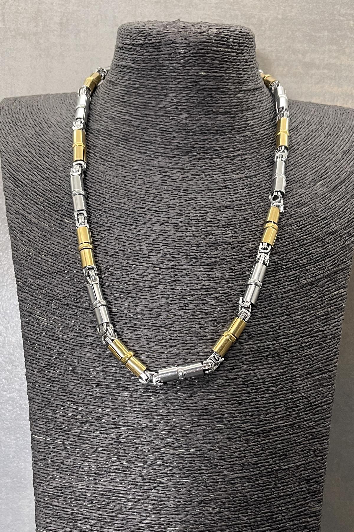 FRNCH 316L Çelik İtalyan Model Altın Renkli Erkek Kolye FRJ30567-667-AG