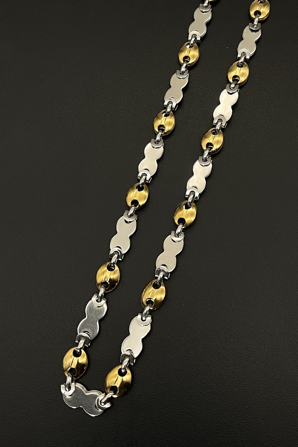 FRNCH 316L Çelik İtalyan Model Altın Renkli Erkek Kolye FRJ30577-677-AG