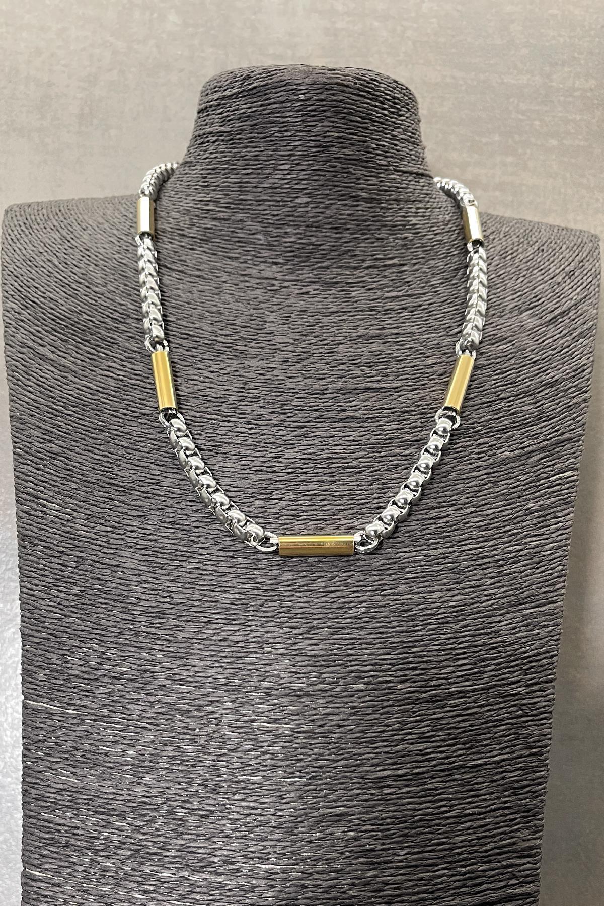FRNCH 316L Çelik İtalyan Model Altın Renkli Erkek Kolye FRJ30584-684-AG