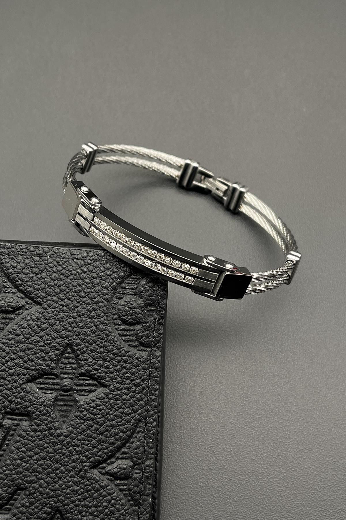 FRNCH 316L Çelik İtalyan Model Gümüş Renkli Erkek Bileklik FRJ11724-1824-A