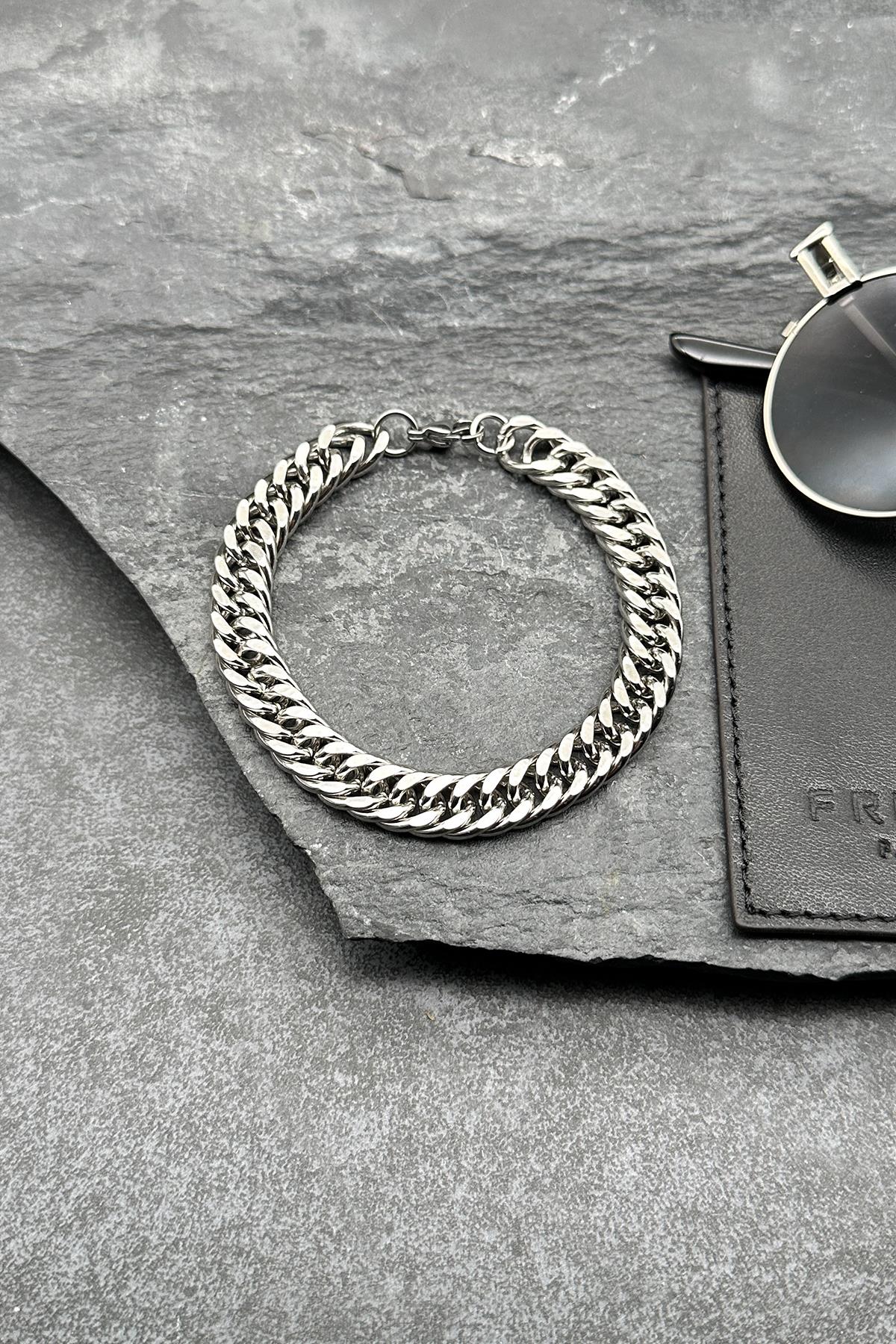 FRNCH 316L Çelik İtalyan Model Gümüş Renkli Erkek Bileklik FRJ11817-1917-A