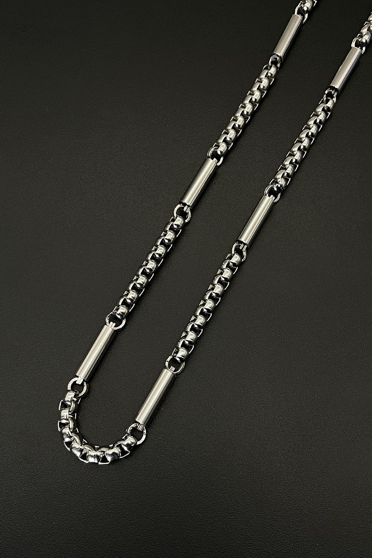 FRNCH 316L Çelik İtalyan Model Gümüş Renkli Erkek Kolye FRJ30570-670-A