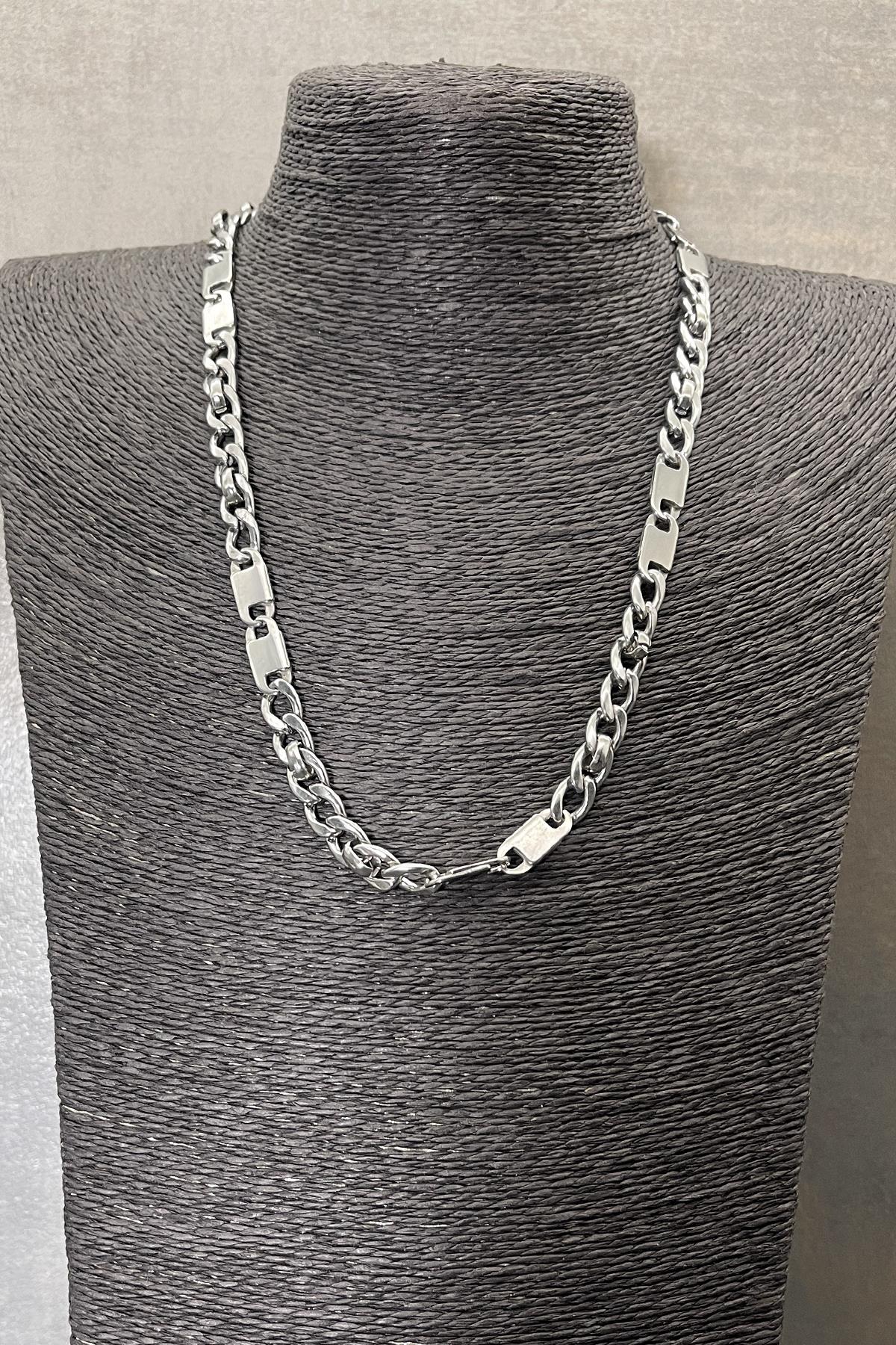 FRNCH 316L Çelik İtalyan Model Gümüş Renkli Erkek Kolye FRJ30582-682-A