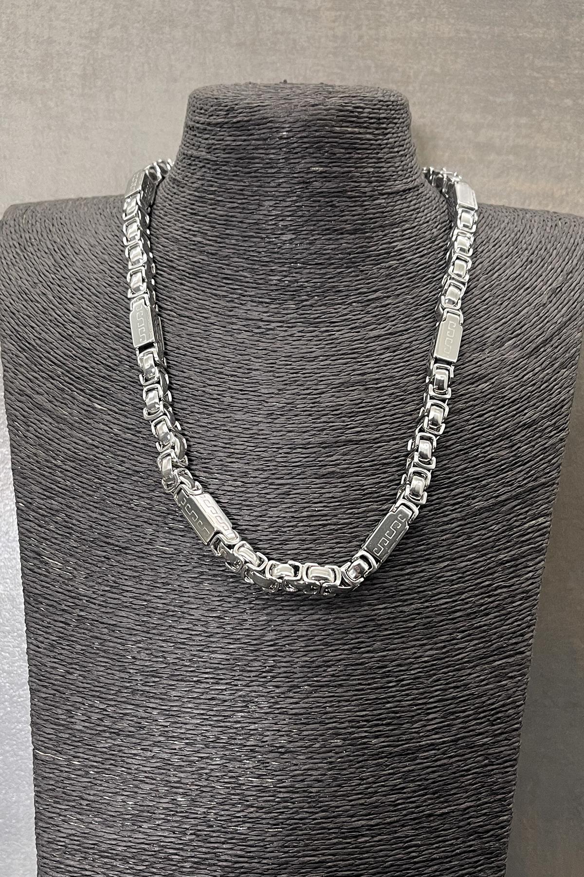FRNCH 316L Çelik İtalyan Model Gümüş Renkli Erkek Kolye FRJ30583-683-A
