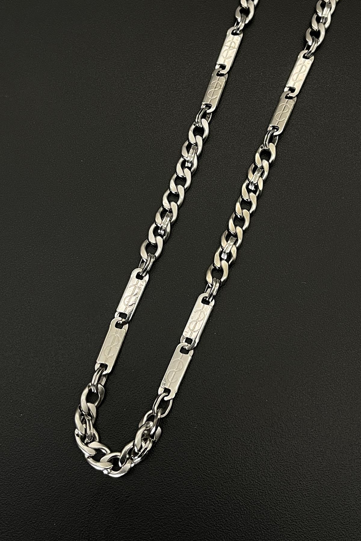 FRNCH 316L Çelik İtalyan Model Gümüş Renkli Erkek Kolye FRJ30587-687-A