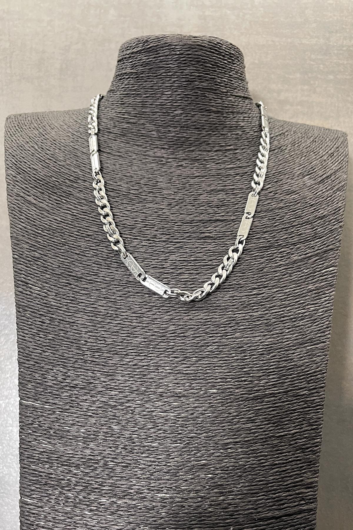 FRNCH 316L Çelik İtalyan Model Gümüş Renkli Erkek Kolye FRJ30587-687-A