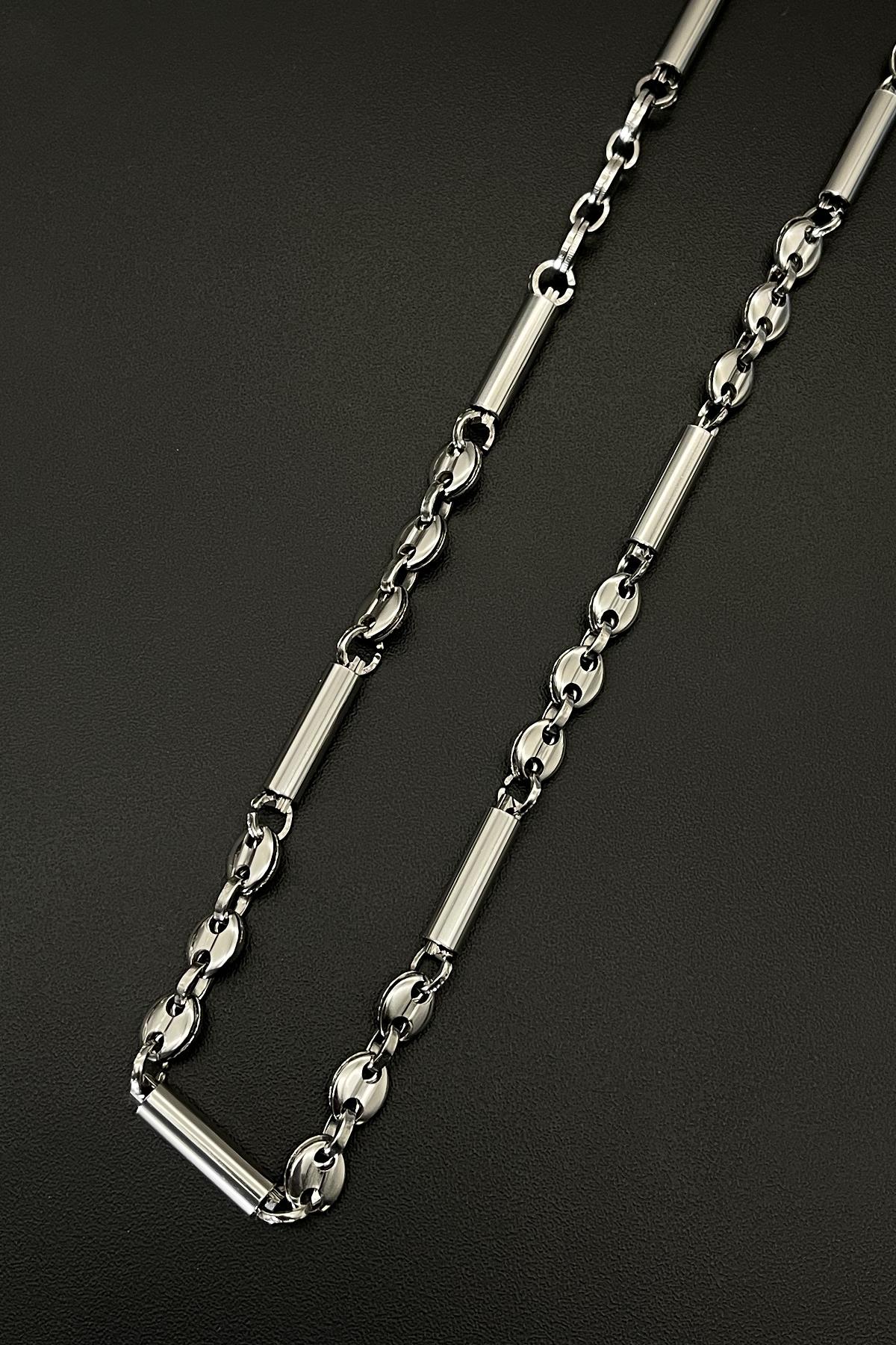 FRNCH 316L Çelik İtalyan Model Gümüş Renkli Erkek Kolye FRJ30591-691-A