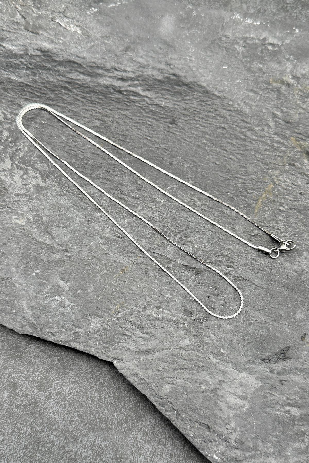 FRNCH 316L Çelik İtalyan Model Gümüş Renkli Erkek Kolye FRJ30600-700-A