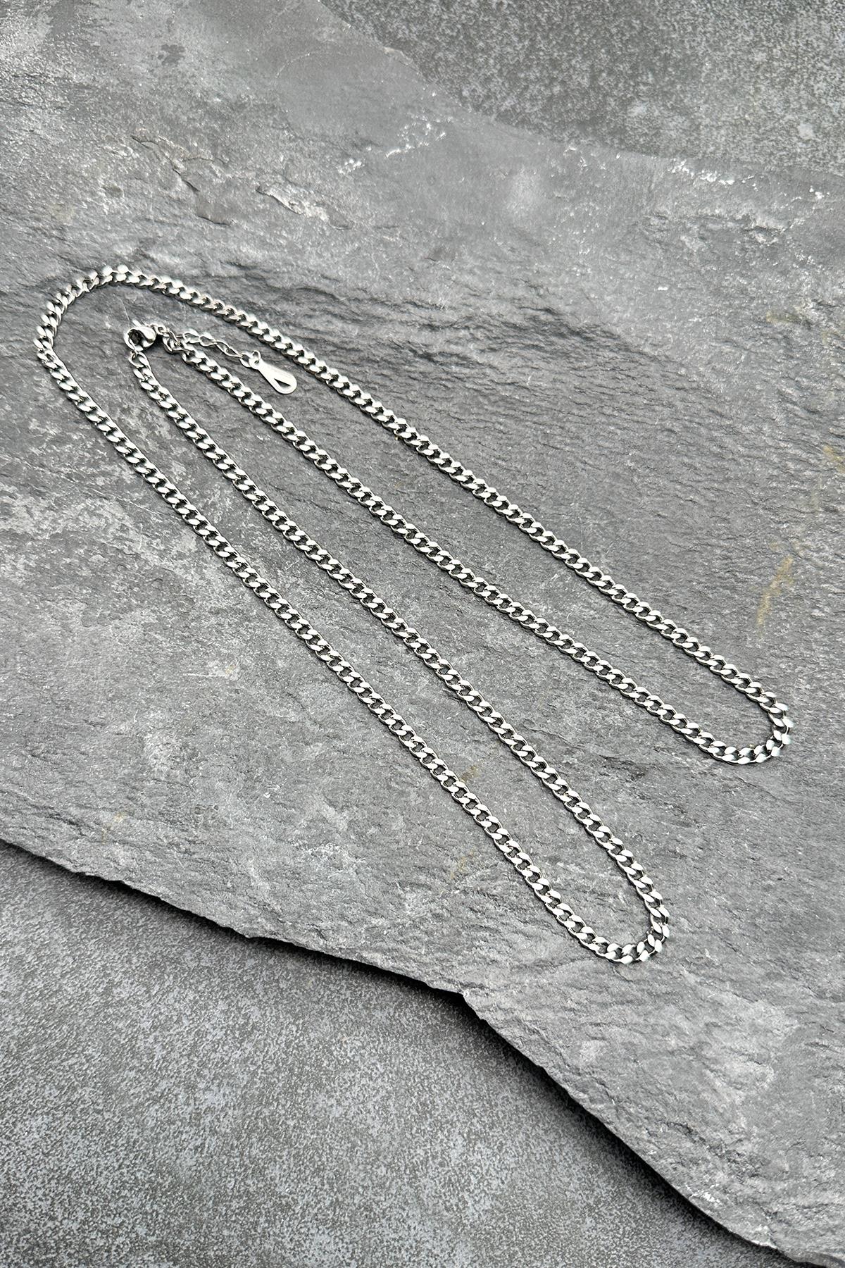 FRNCH 316L Çelik İtalyan Model Gümüş Renkli Erkek Kolye FRJ30603-703-A