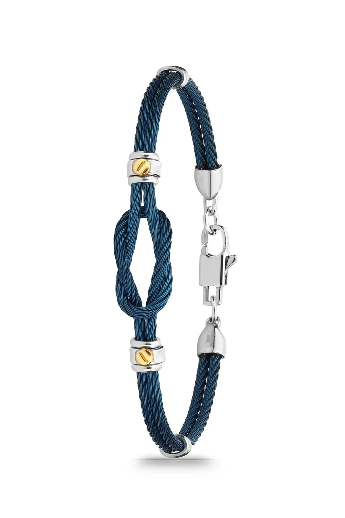 FRNCH 316L Çelik İtalyan Model Lacivert Renkli Erkek Bileklik FRJ11736-1836-L