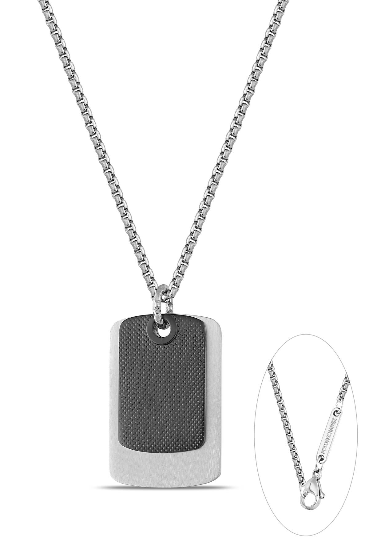 FRNCH 316L Çelik İtalyan Model Siyah Renkli Erkek Kolye FRJ30538-638-AB2