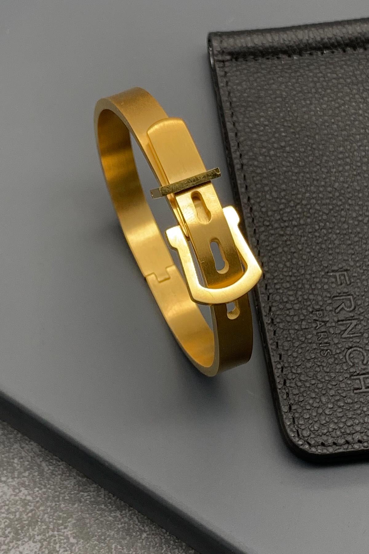 FRNCH 316L Çelik Kemer Model Altın Renkli Erkek Bileklik FRJ11579-1679-G