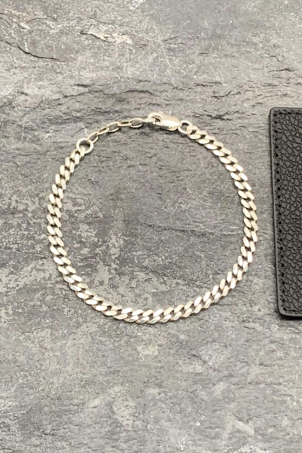 FRNCH 925 Ayar Gümüş İtalyan Model Gümüş Renkli Erkek Bileklik FRJ11639-1739-A