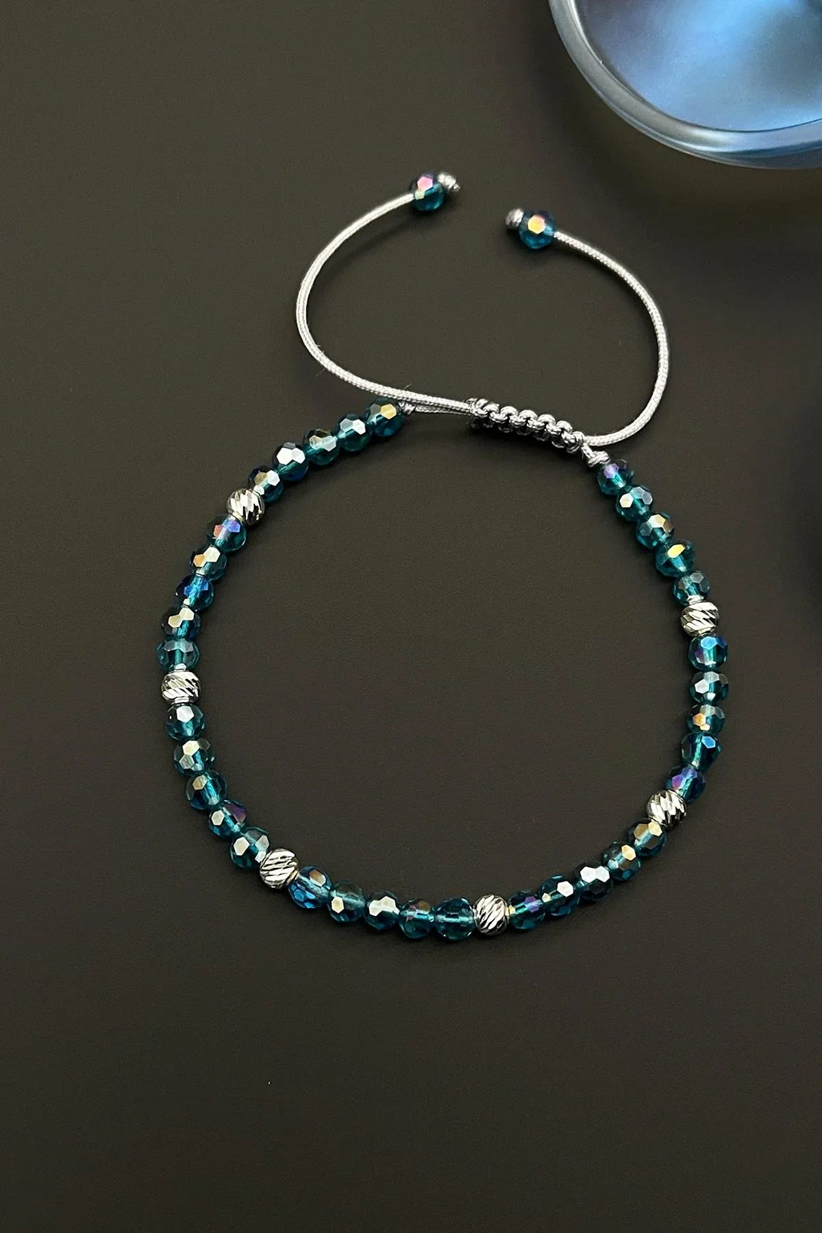 FRNCH 925 Ayar Gümüş ve Swarovski Taşlı Mavi Renkli Erkek Bileklik FRJ11550-1650-M
