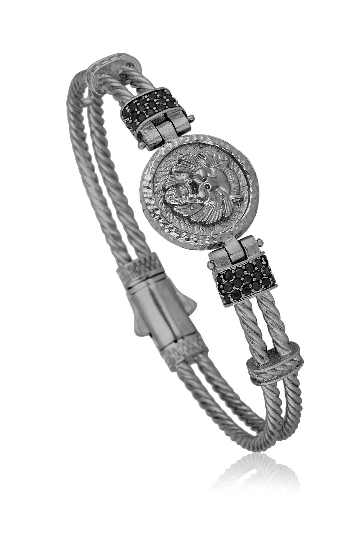 FRNCH Aslan Figürlü Füme Handmade Erkek Bileklik FRJ11170-1270-B