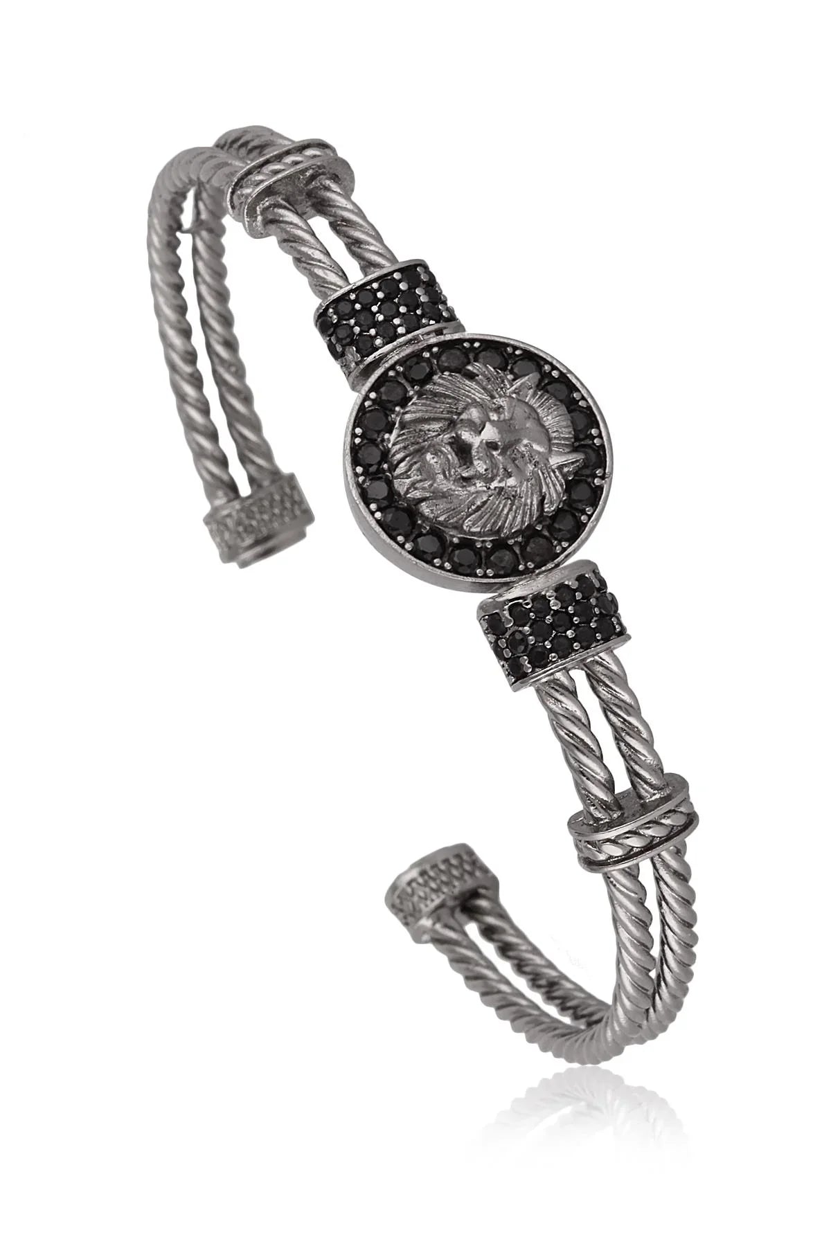 FRNCH Aslan Figürlü Zirkon Taşlı Handmade Erkek Kelepçe FRJ11173-1273-B