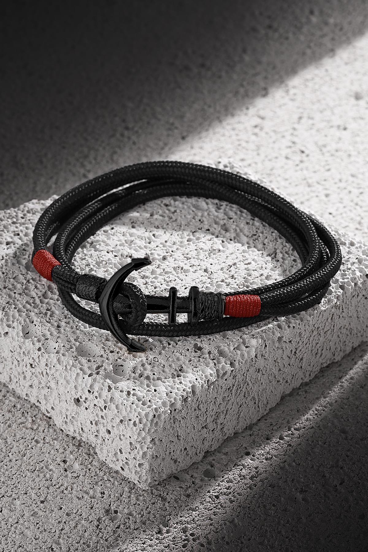 FRNCH Çapa Figürlü Handmade Sarmal Erkek Bileklik FRJ11178-1278-BB