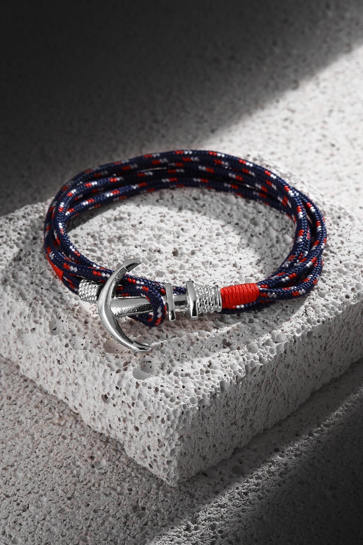 FRNCH Çapa Figürlü Handmade Sarmal Erkek Bileklik FRJ11179-1279-A