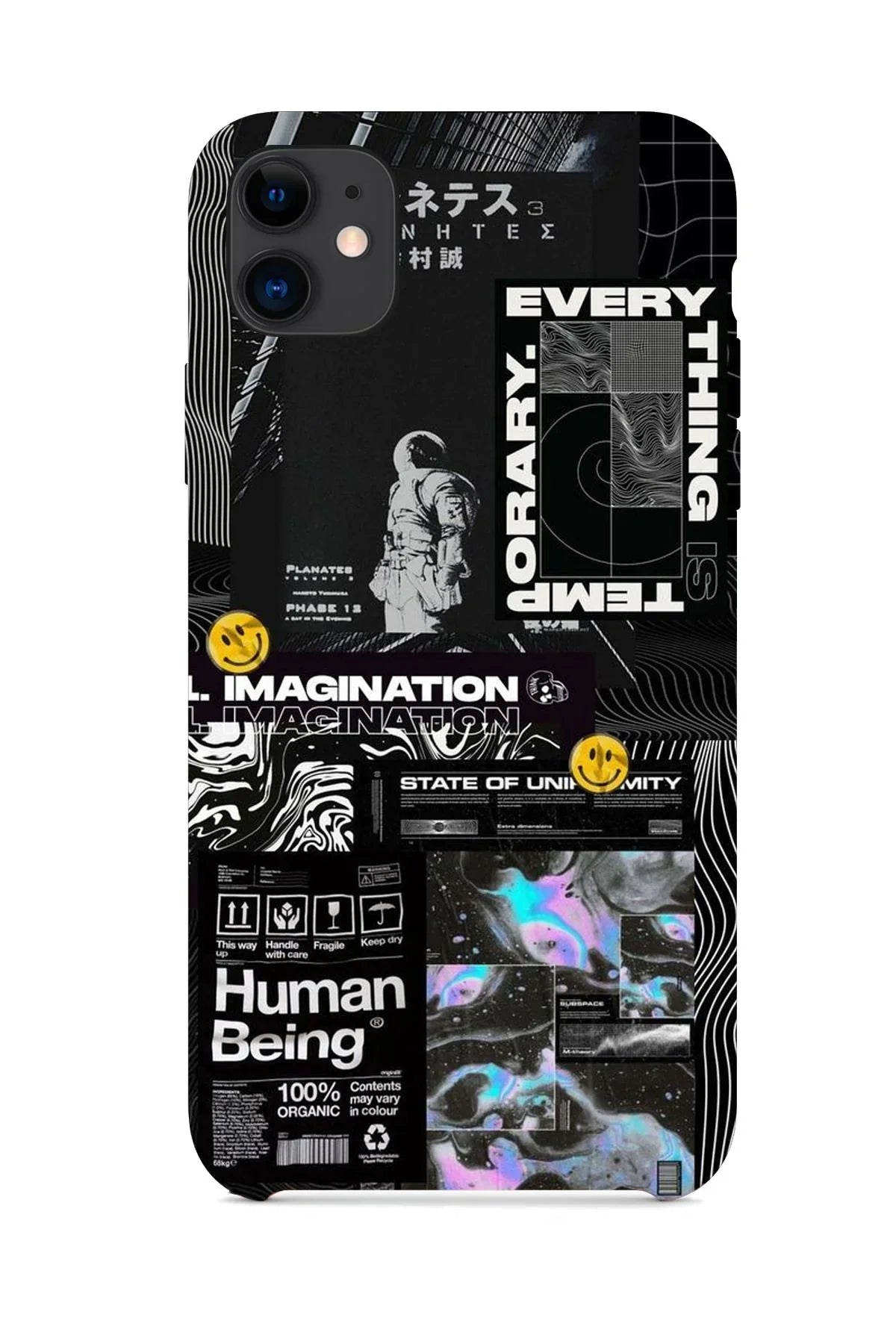 FRNCH CASE Apple İphone 11 Uyumlu Astronot Figürlü İçi Kadife Lansman Slikon Telefon Kılıfı FRK10005-1005-11
