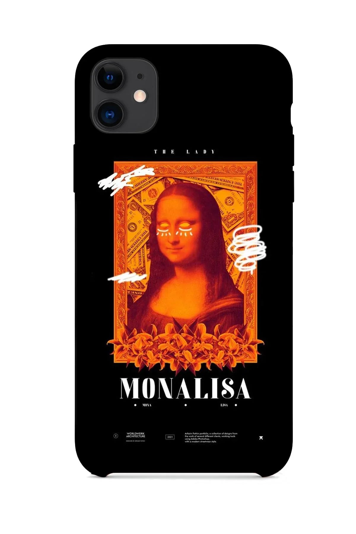 FRNCH CASE Apple İphone 11 Uyumlu Mona Lisa Figürlü İçi Kadife Lansman Slikon Telefon Kılıfı FRK10018-1018-11