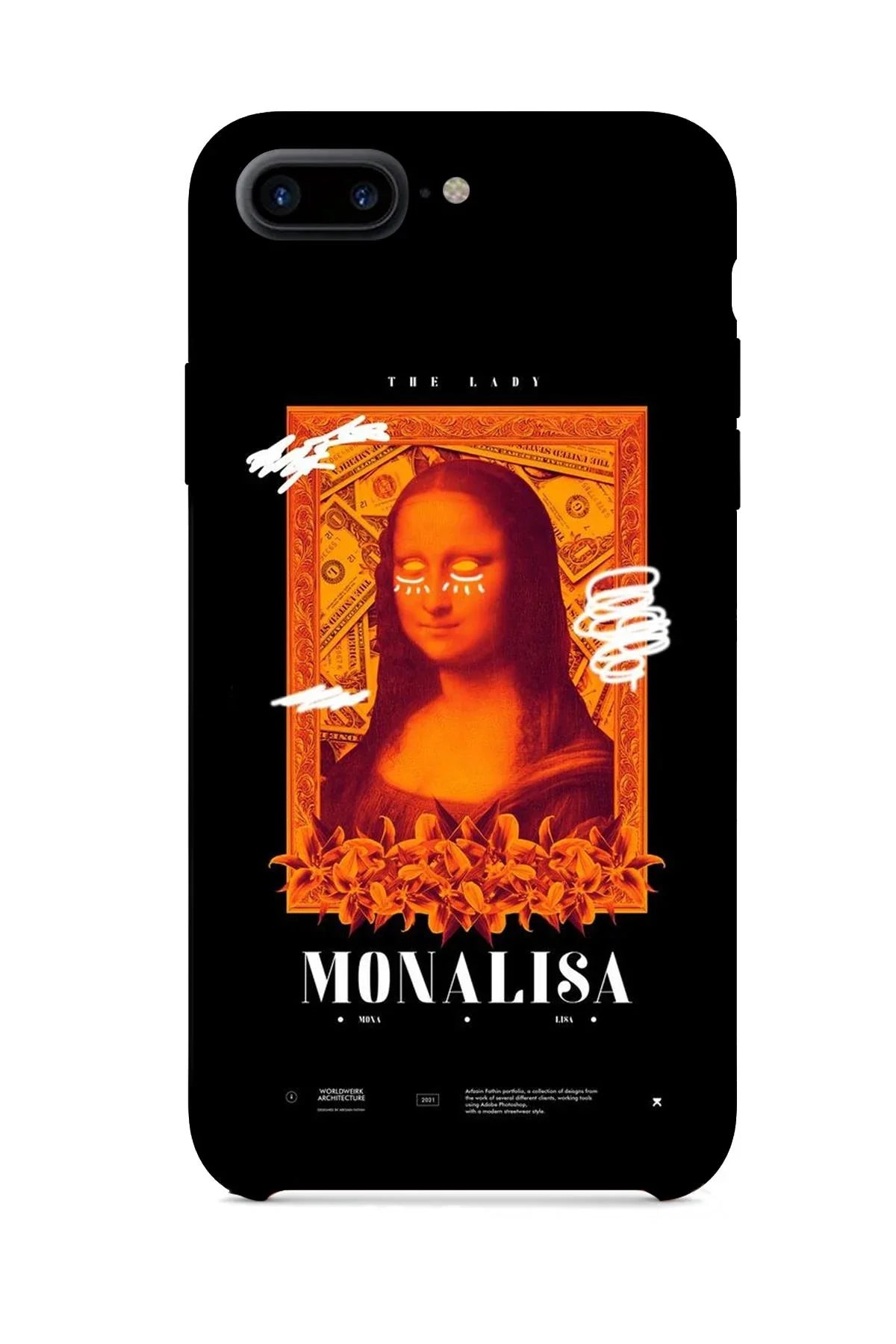 FRNCH CASE Apple İphone 7 Plus Uyumlu Mona Lisa Figürlü İçi Kadife Lansman Slikon Telefon Kılıfı FRK10018-1018-7PLUS