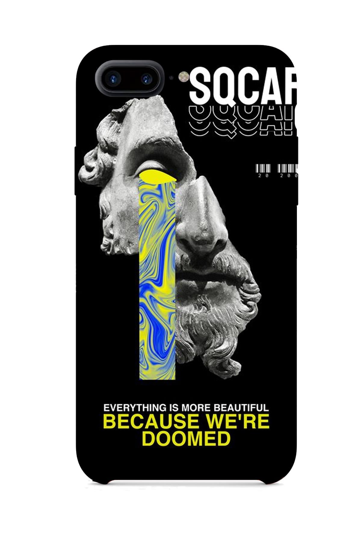 FRNCH CASE Apple İphone 8 Plus Uyumlu Heykel Figürlü İçi Kadife Lansman Slikon Telefon Kılıfı FRK10007-1007-8PLUS