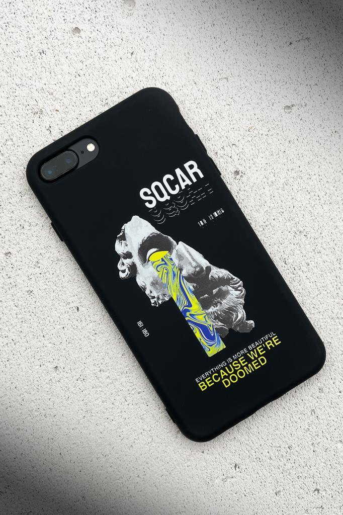 FRNCH CASE Apple İphone 8 Plus Uyumlu Heykel Figürlü İçi Kadife Lansman Slikon Telefon Kılıfı FRK10007-1007-8PLUS