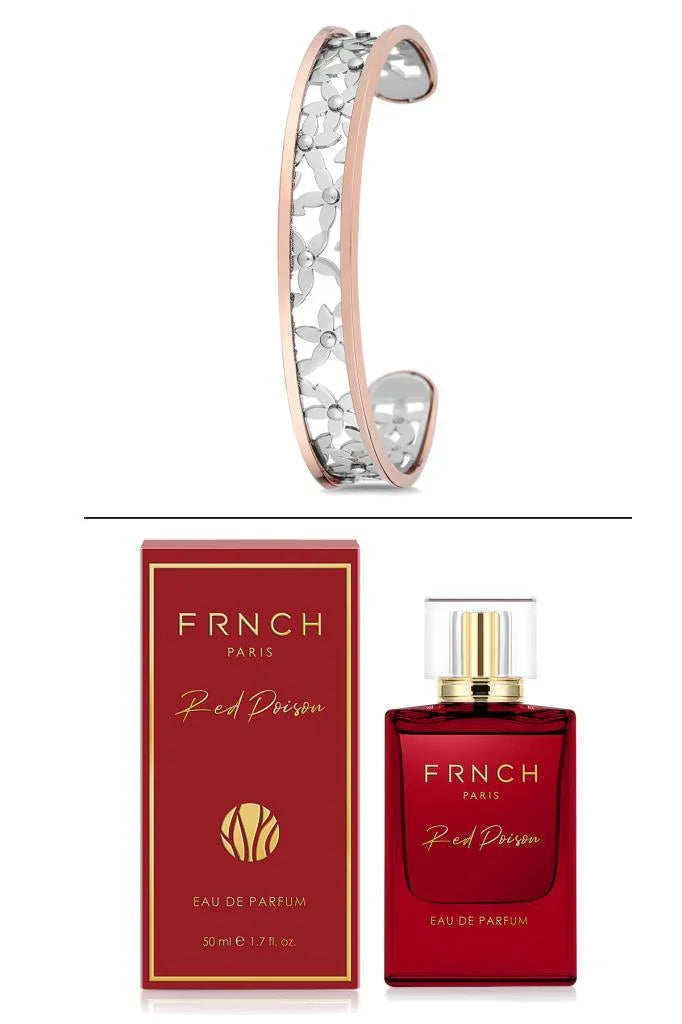 FRNCH Çiçek Figürlü Kadın Bileklik/50 ML Kadın Parfüm