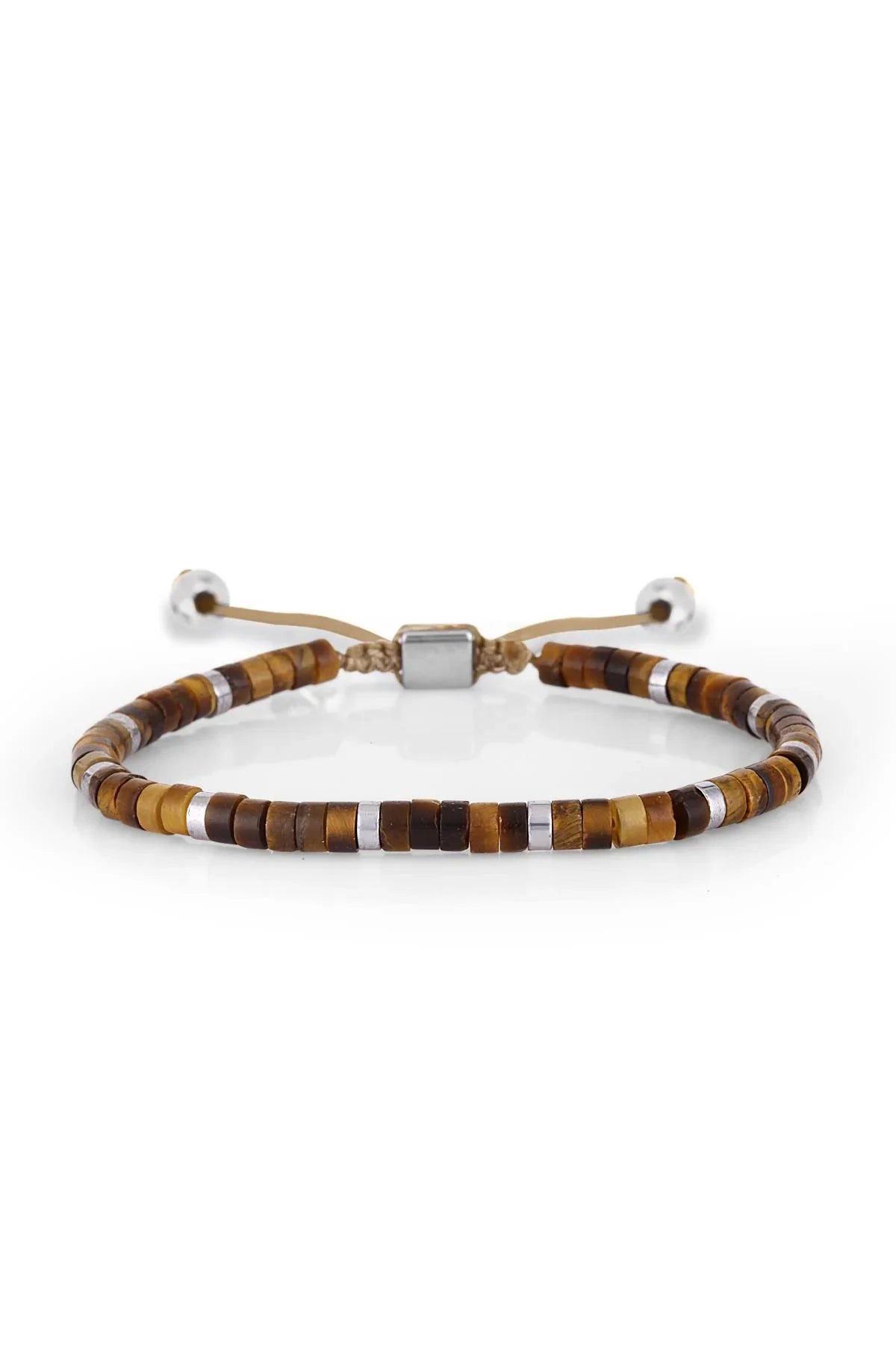 FRNCH Doğal Taşlı Kahverengi Renkli Ayarlanabilir Erkek Bileklik FRJ11252-1352-K