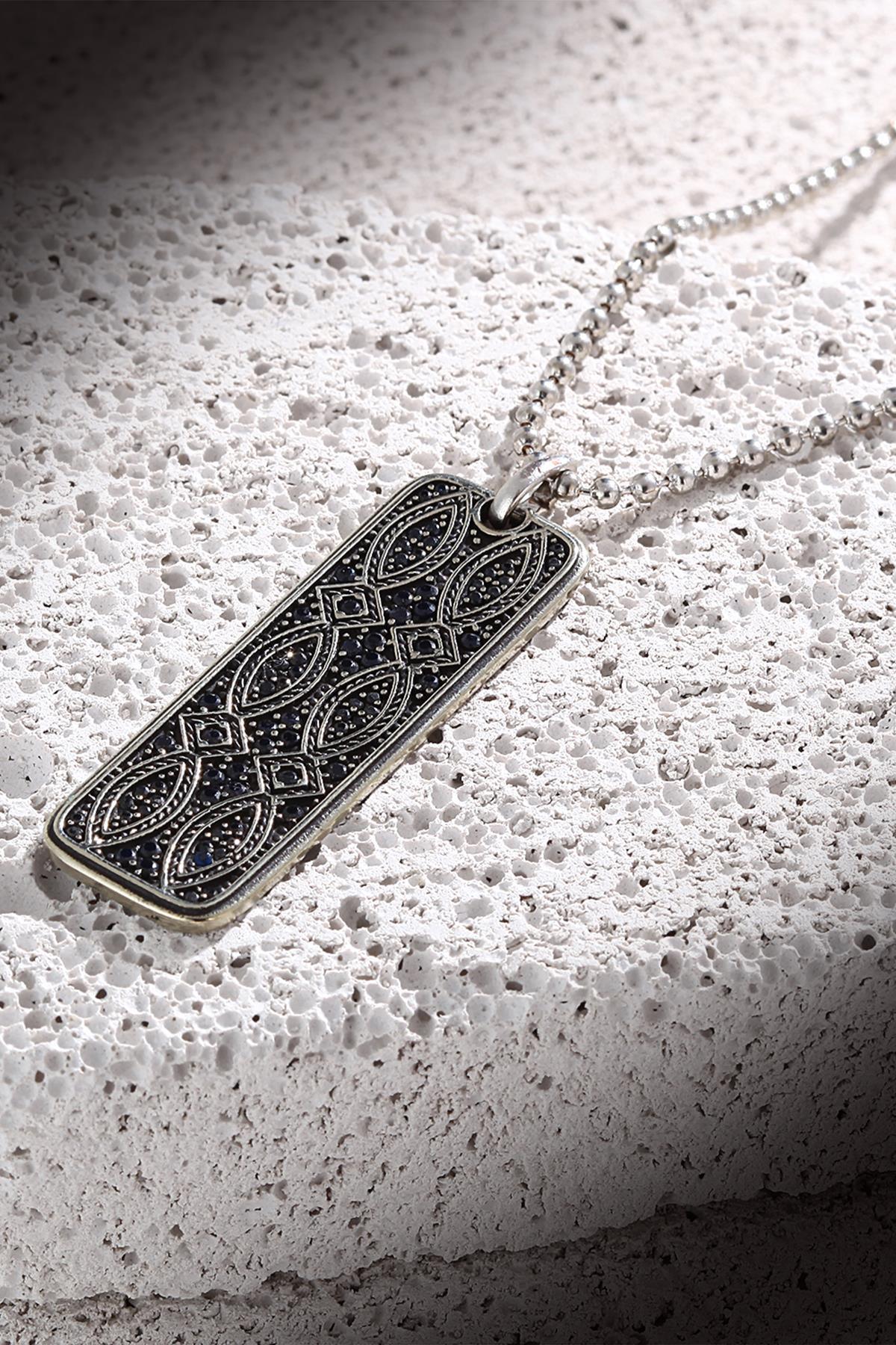 FRNCH Erkek Desenli Zirkon Taşlı Handmade Kolye FRJ30414-514-B