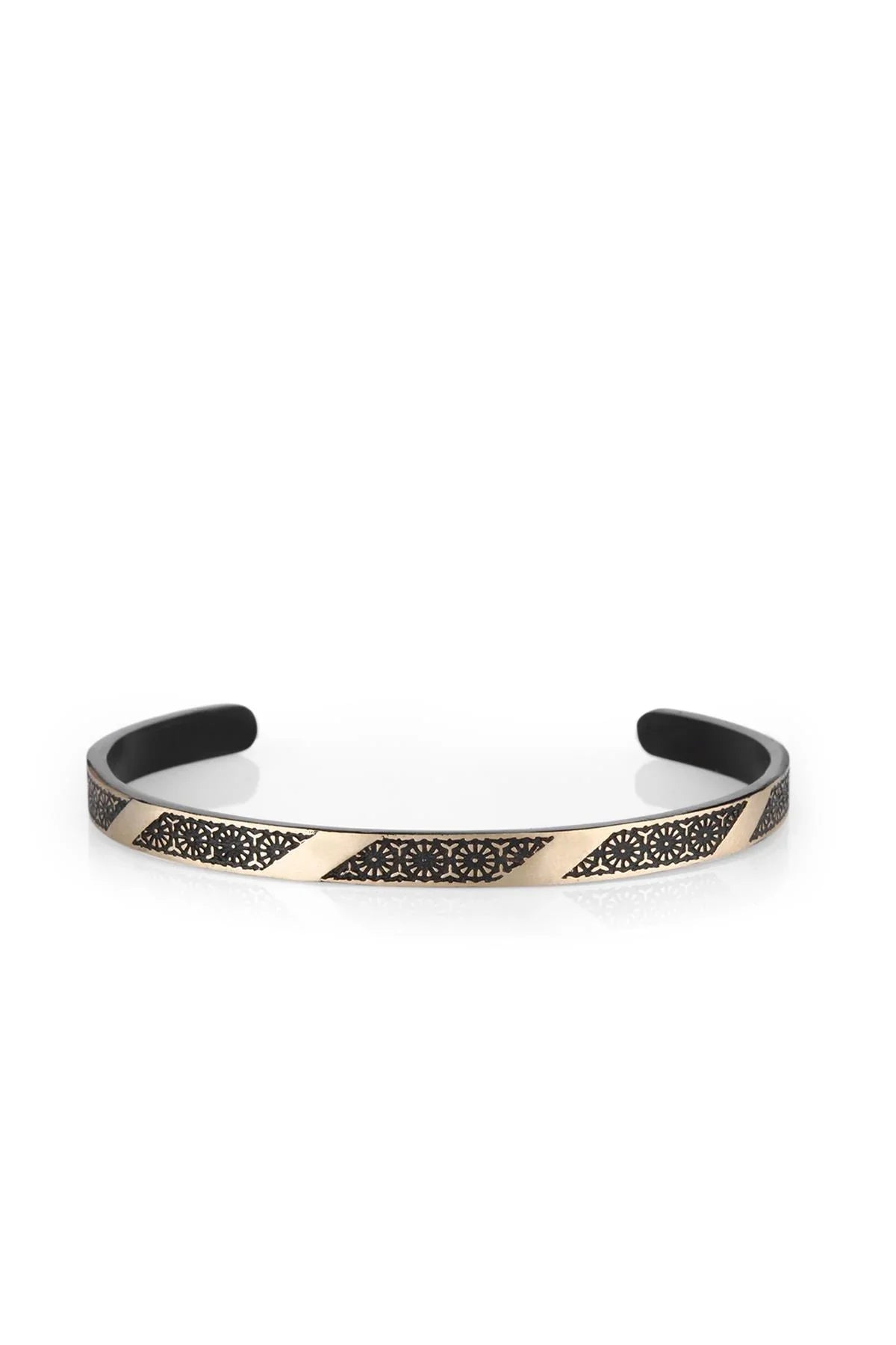 FRNCH Erkek Handmade Eskitme Desenli Kelepçe FRJ11174-1274-B3