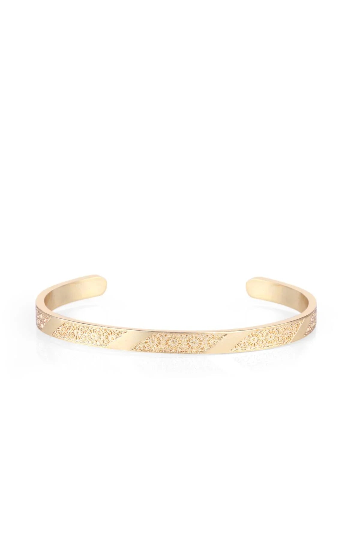 FRNCH Erkek Handmade Gold Desenli Kelepçe FRJ11174-1274-G