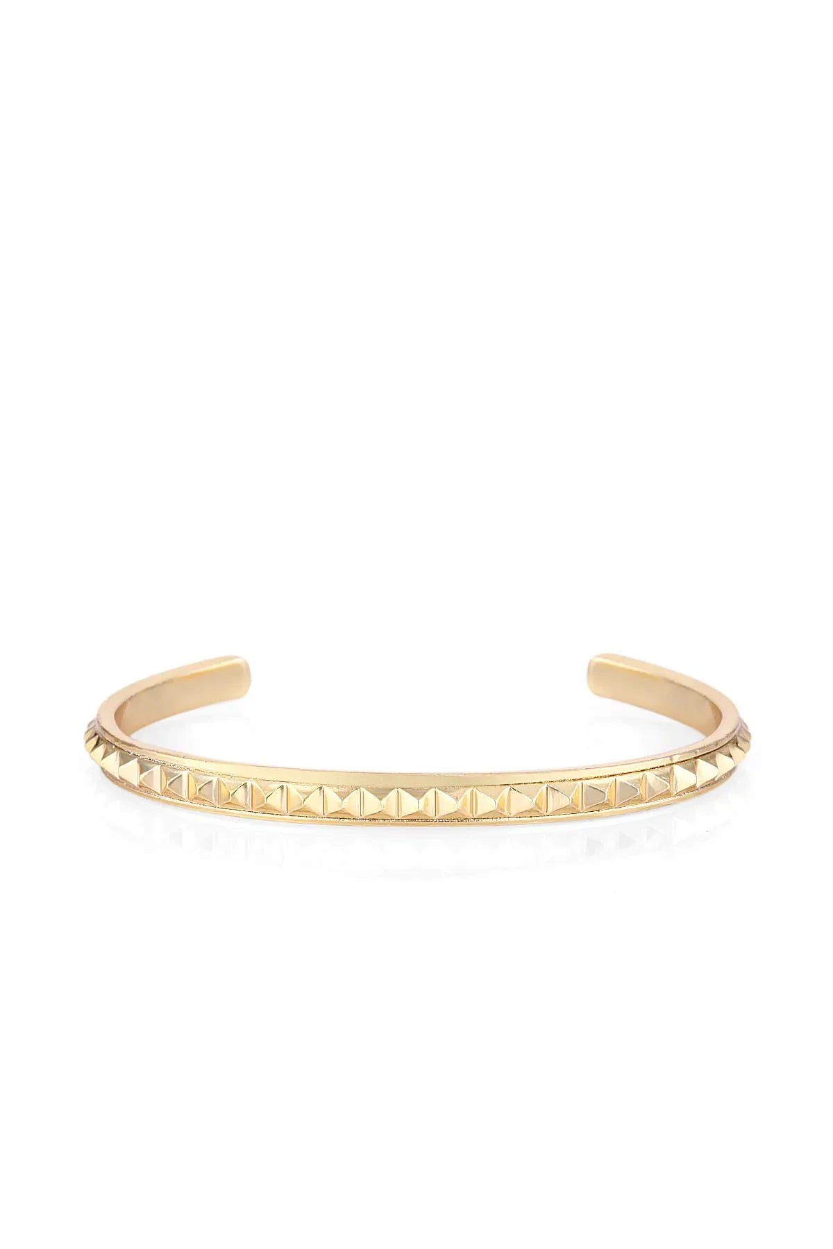 FRNCH Erkek Handmade Piramit Desenli Gold Kelepçe FRJ11175-1275-G