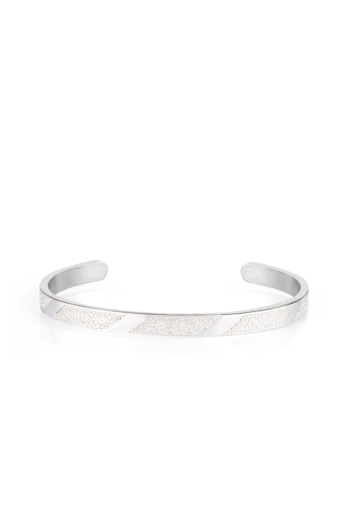 FRNCH Erkek Handmade Silver Desenli Kelepçe FRJ11174-1274-A