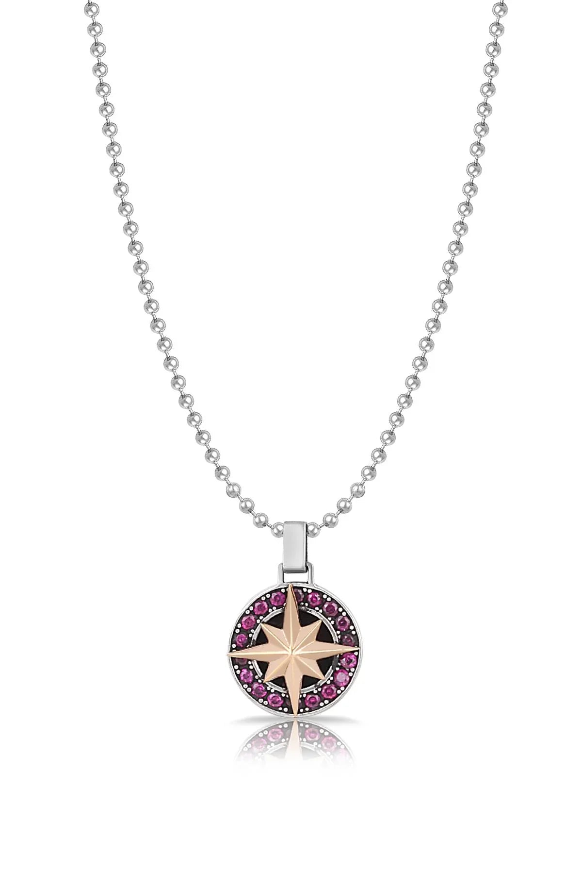 FRNCH Erkek Pusula Detaylı Zirkon Taşlı Handmade Kolye FRJ30415-515-R