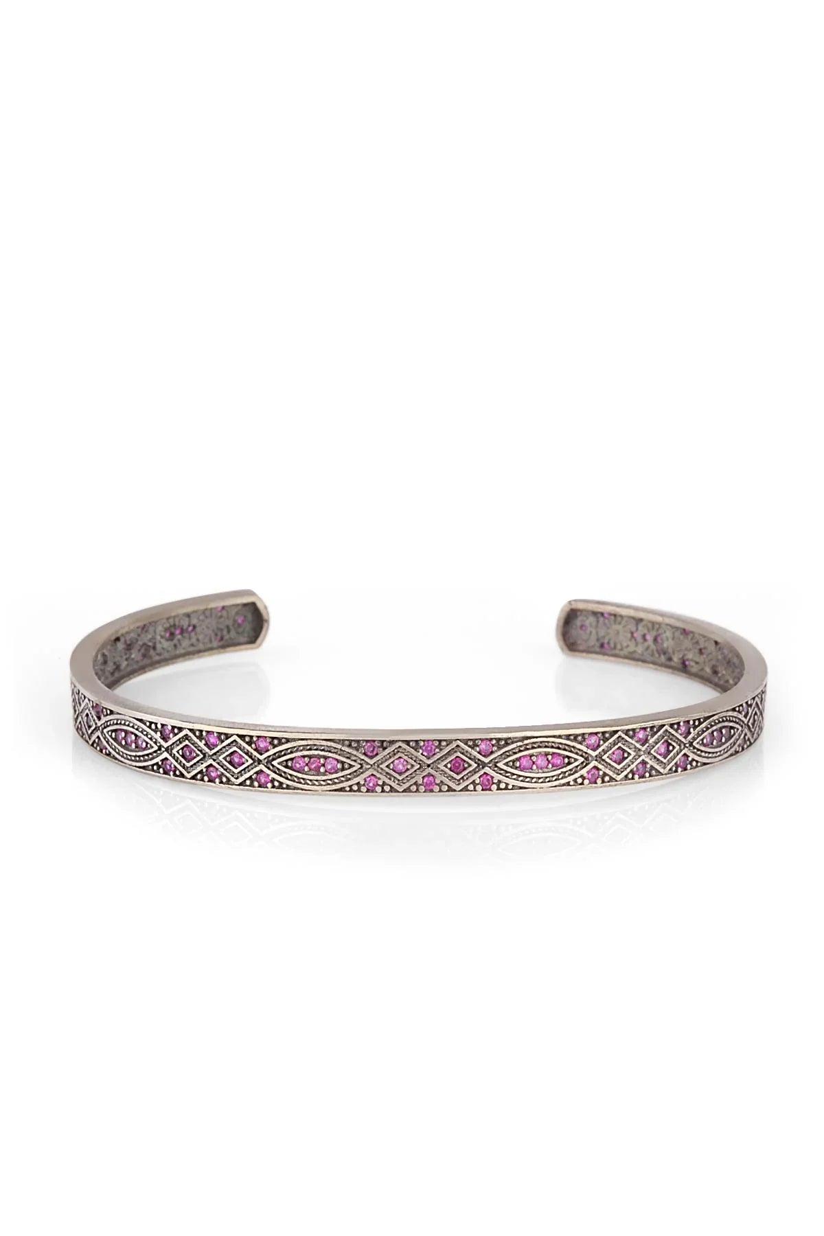 FRNCH Erkek Zirkon Taşlı Kelepçe Handmade Bileklik FRJ11124-1224-R