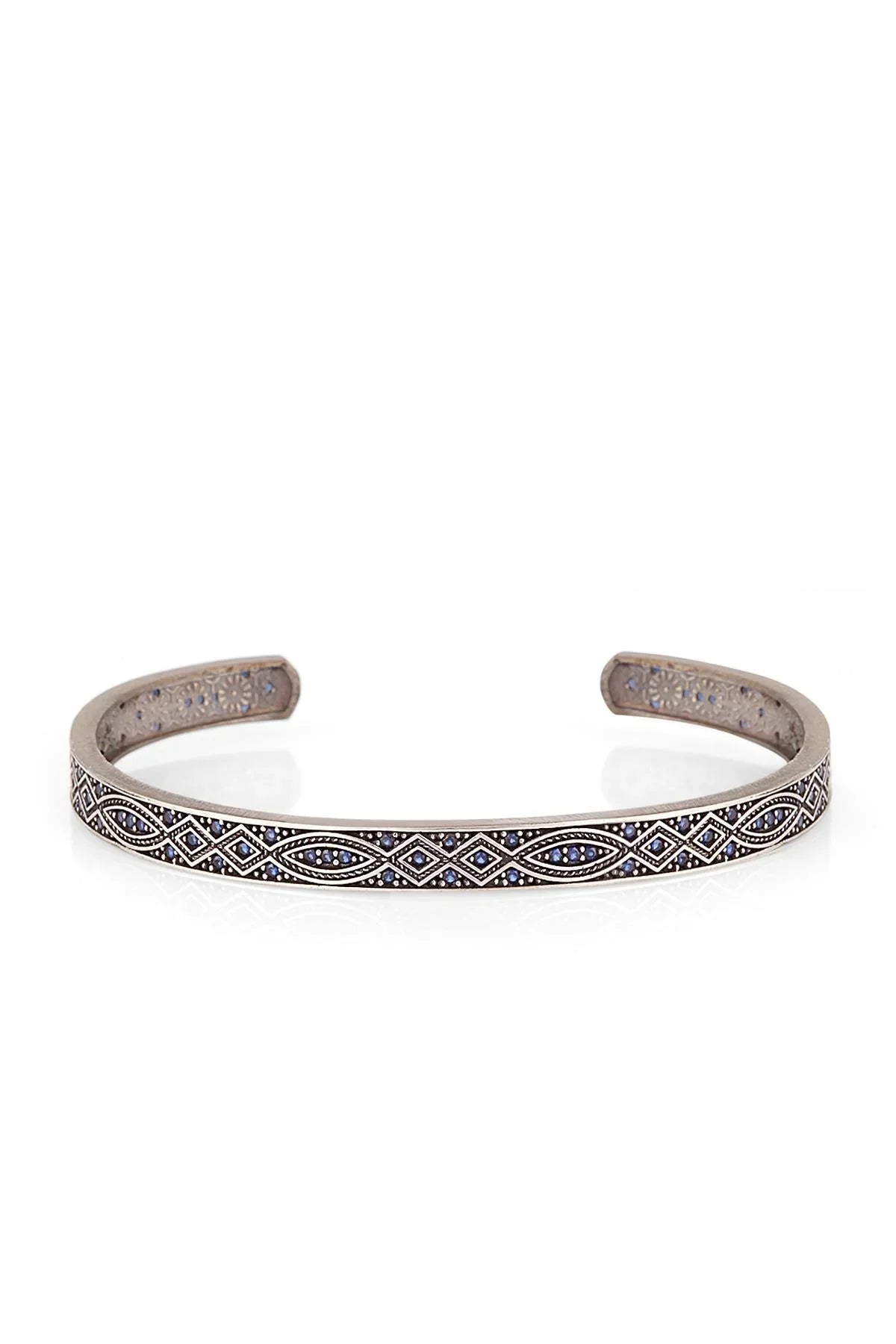 FRNCH Erkek Zirkon Taşlı Kelepçe Handmade Bileklik FRJ11124-1224-T