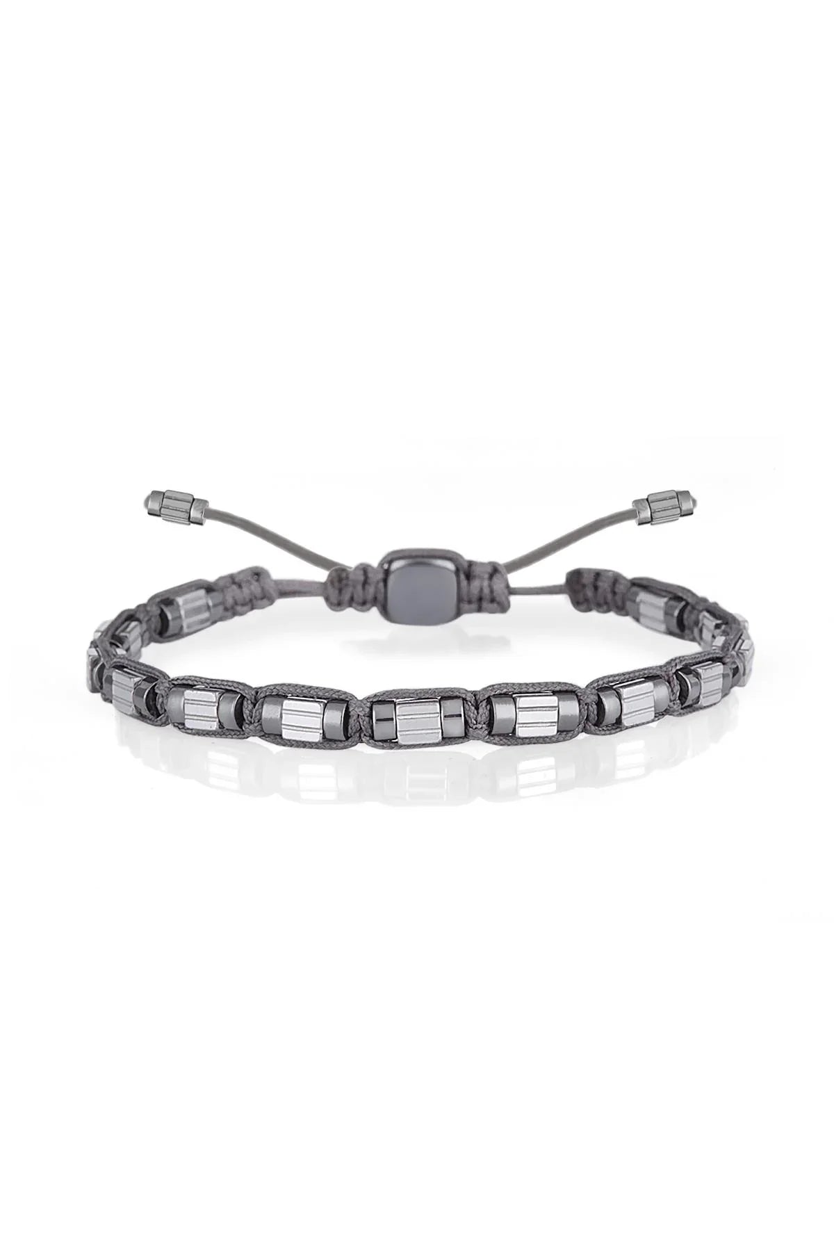 FRNCH Hematit Taşlı Handmade Makrome Erkek Bileklik FRJ11108-1208-A