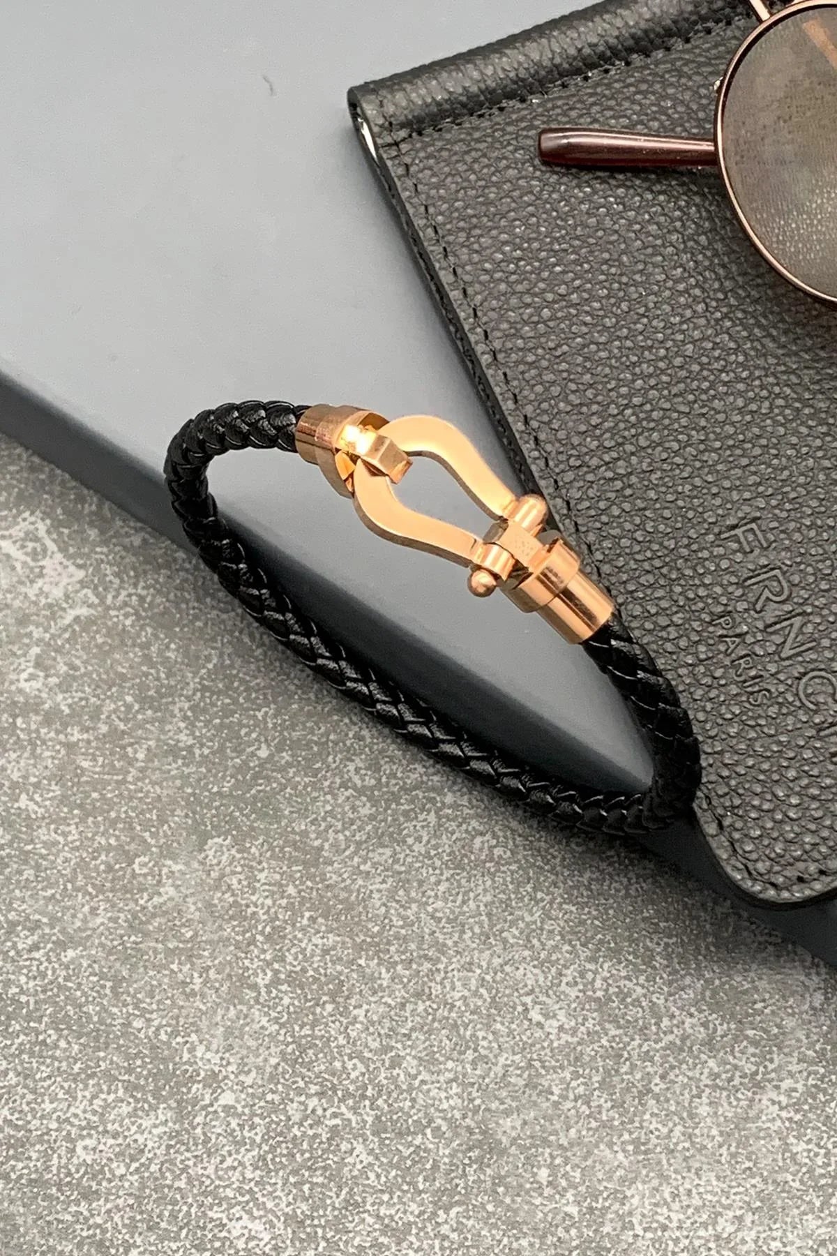 FRNCH İtalyan Model 316L Çelik Rose Renkli Erkek Bileklik FRJ11602-1702-C