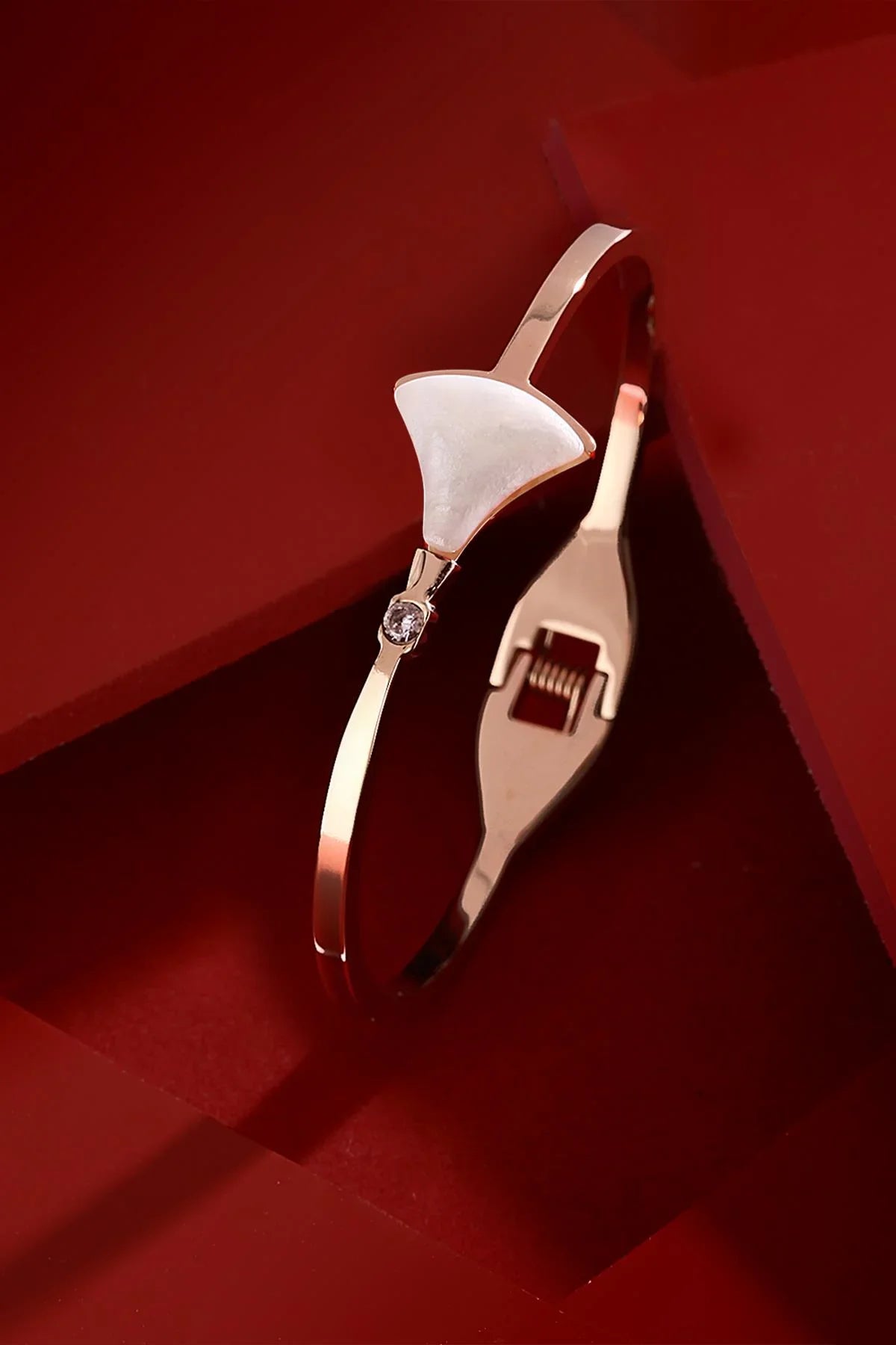 FRNCH Kadın Çelik Beyaz Desenli Rose Bileklik FRJ10914-1014-C