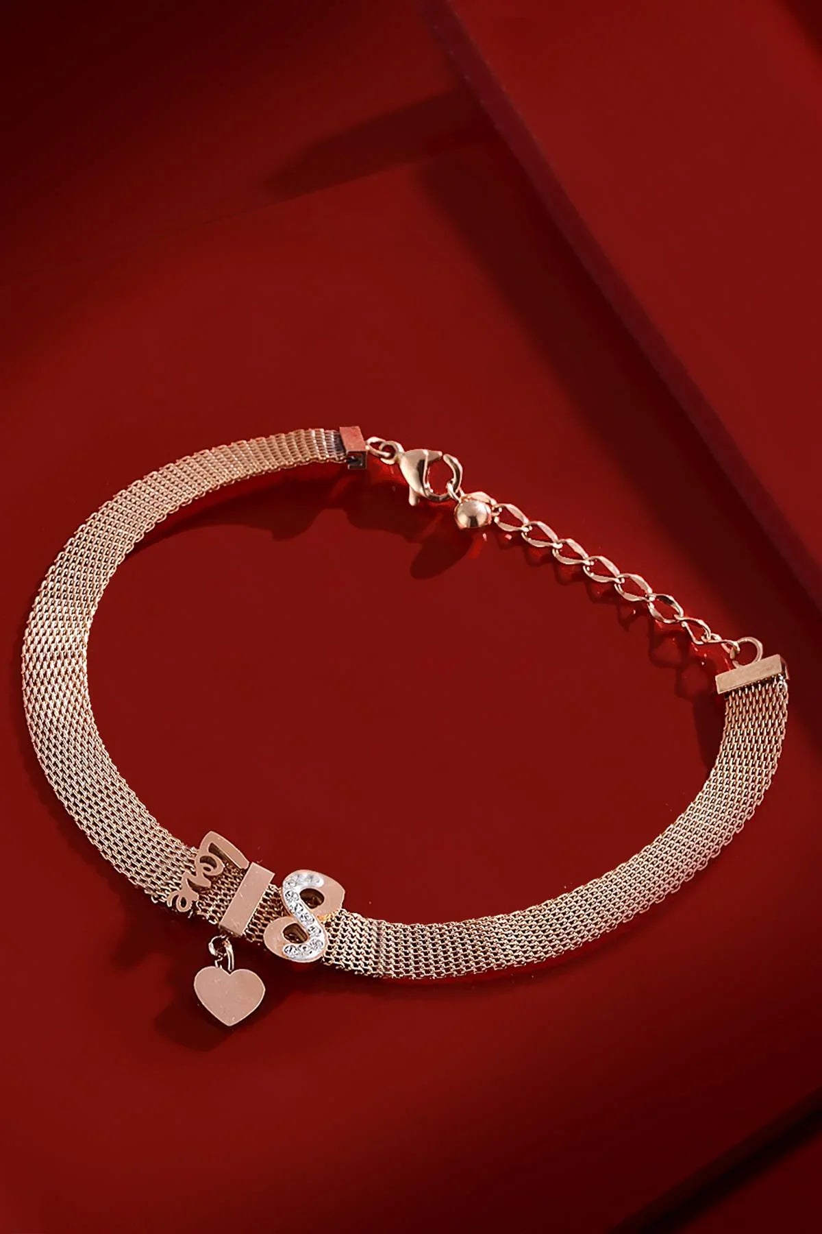 FRNCH Kadın Çelik Figürlü Parıltılı Taşlı Bileklik FRJ10891-991-C